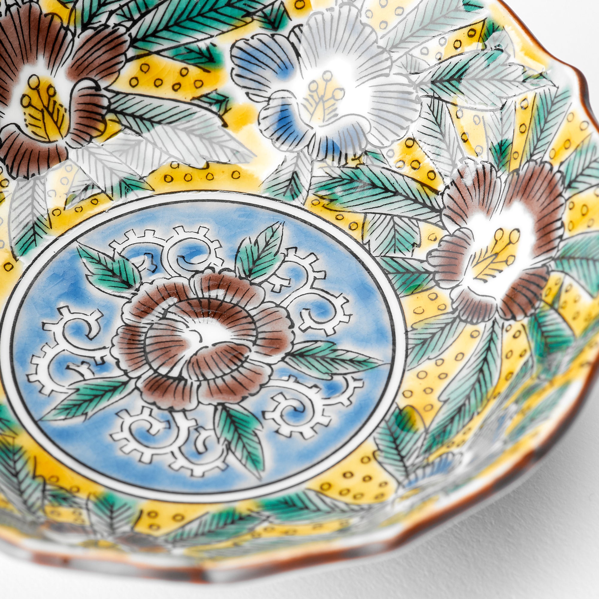 Yoshidaya Lush Floral Kobachi Small Bowl Set - JAPAN KUTANI SHOP