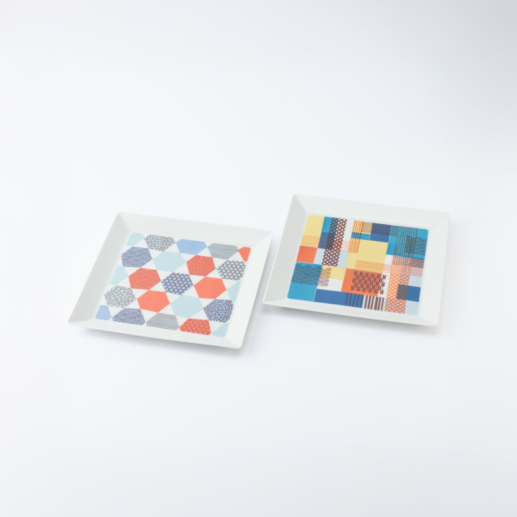 Geometric Patchwork Side Plate 7.1 in