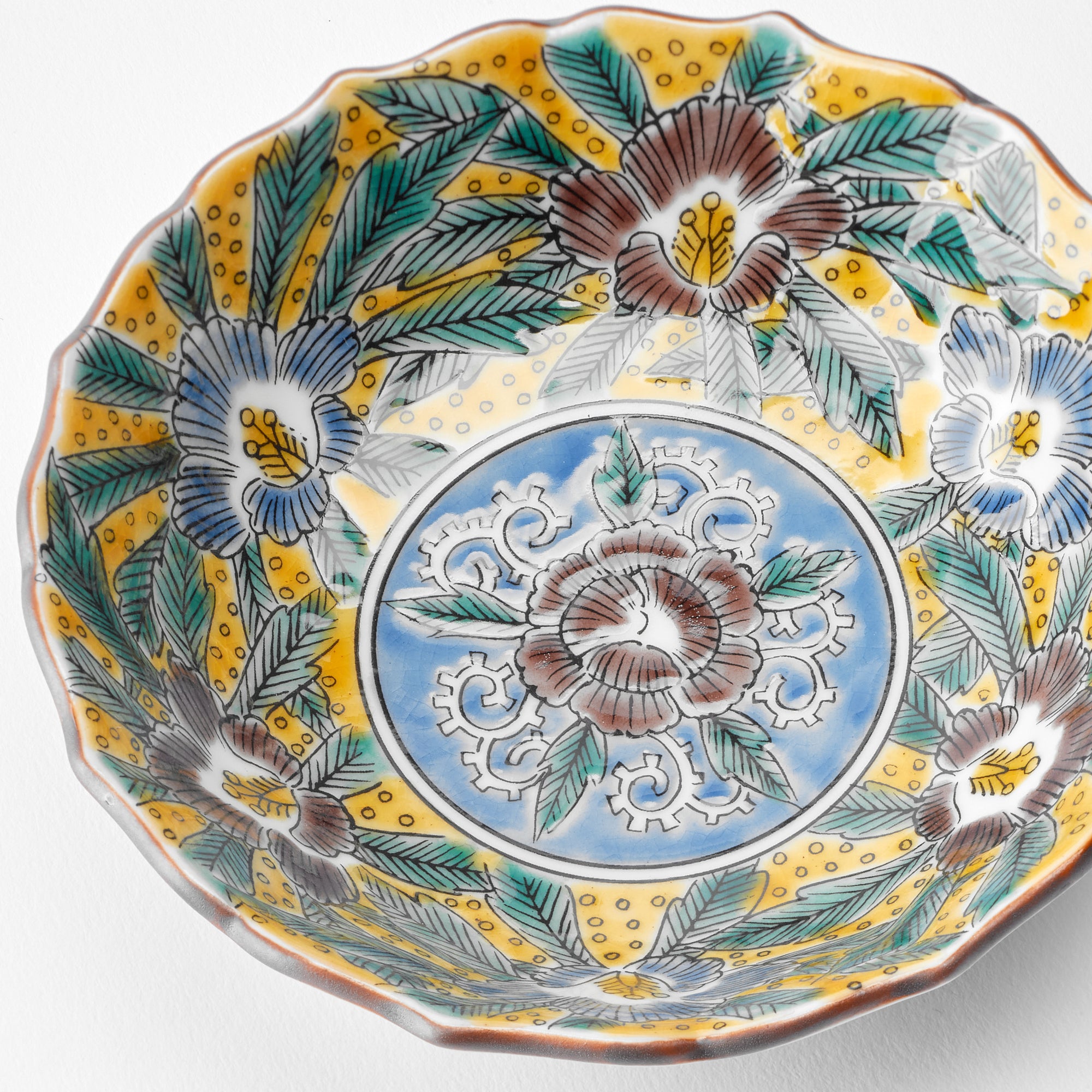 Yoshidaya Lush Floral Kobachi Small Bowl Set - JAPAN KUTANI SHOP