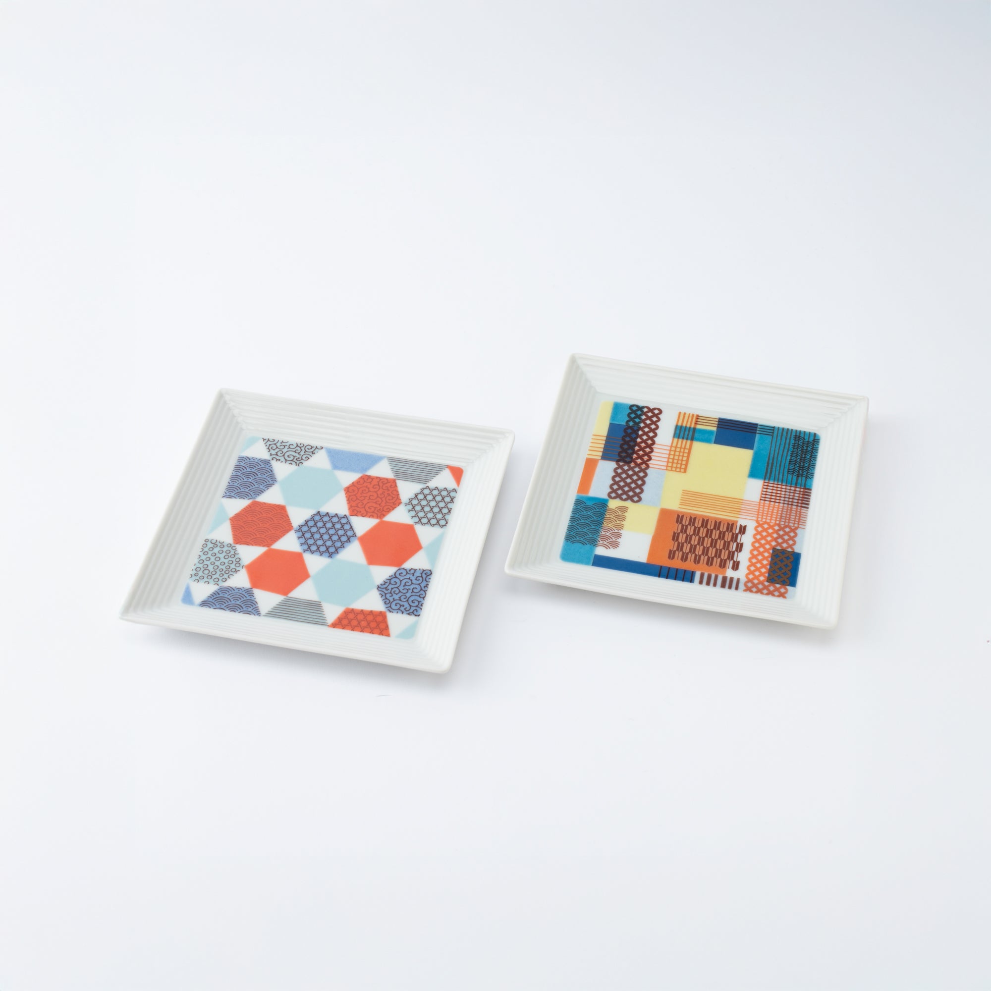 Geometric Patchwork Side Plate 5.5 in