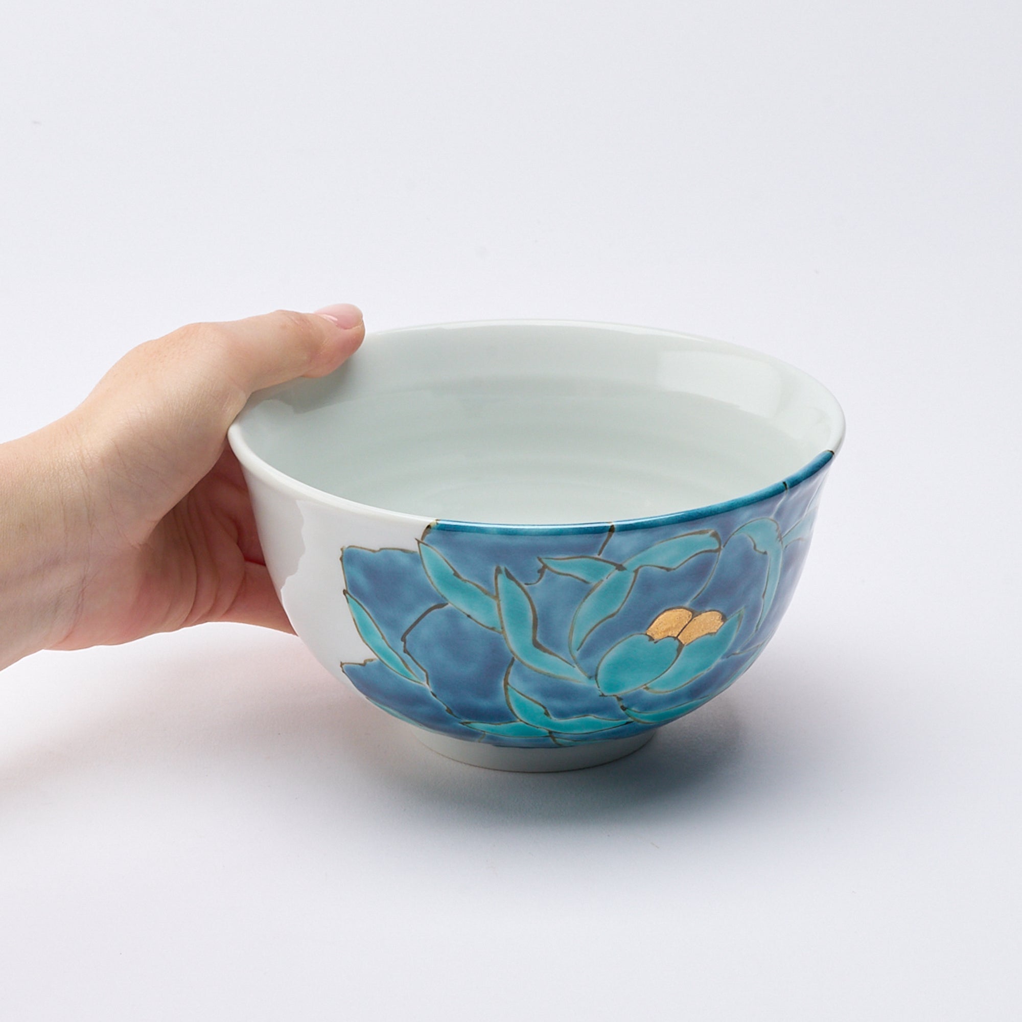 Blue Peony Medium Bowl - JAPAN KUTANI SHOP