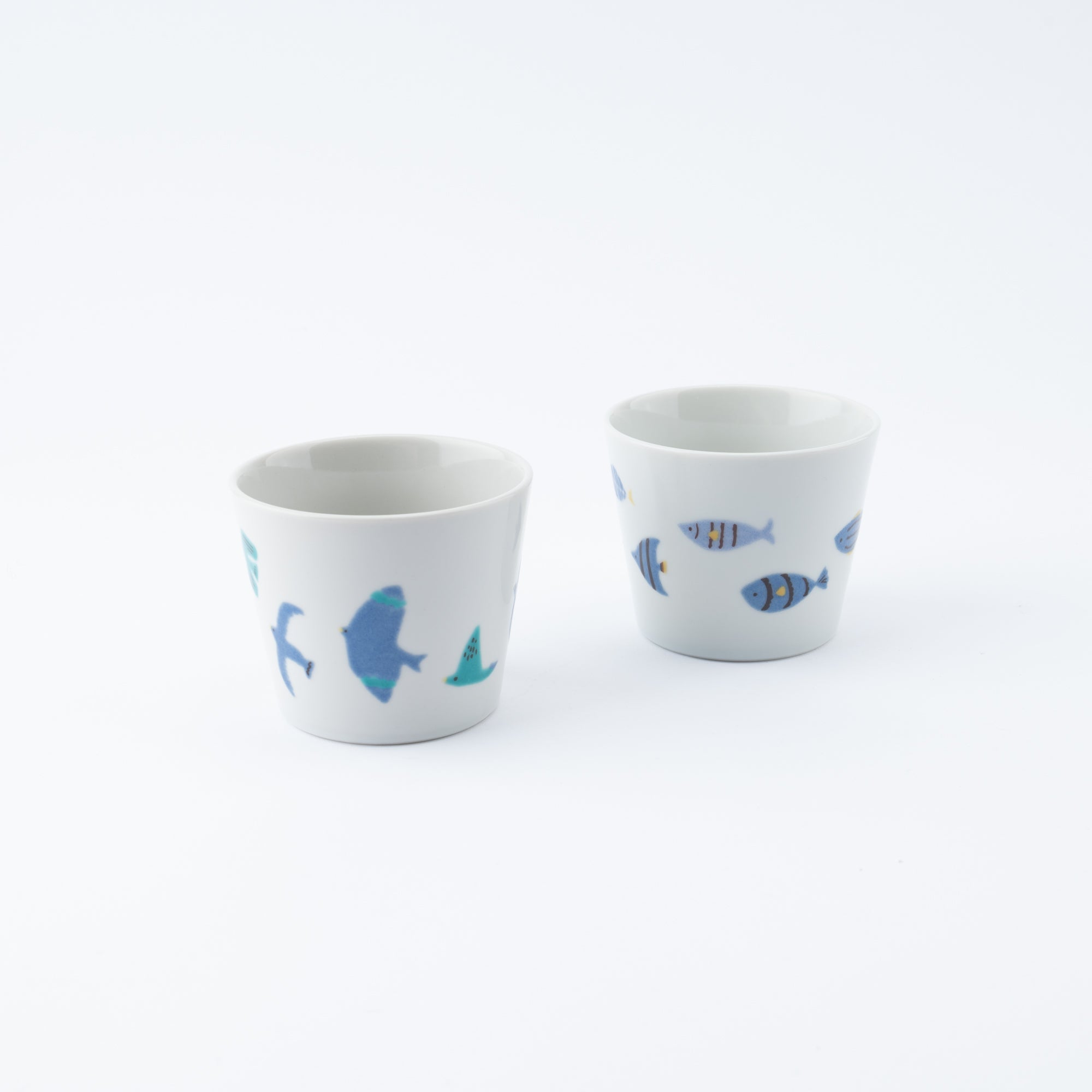 Playful Blue Japanese Teacup