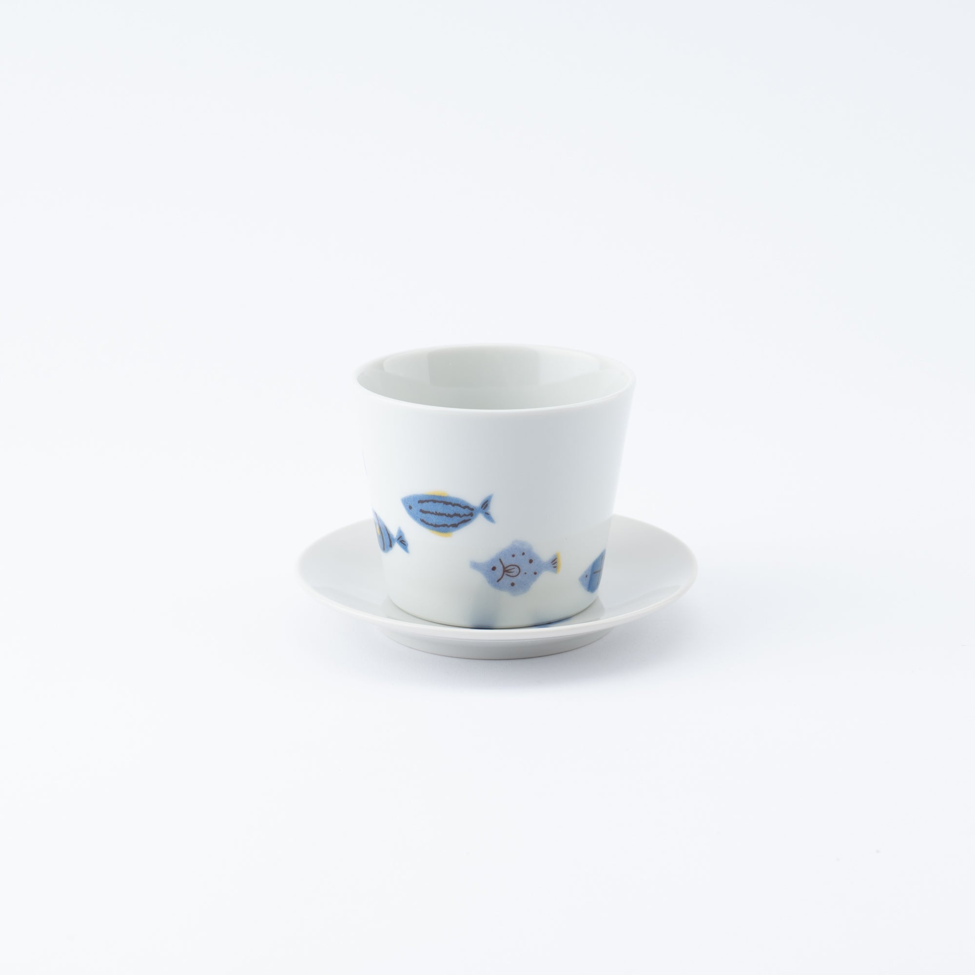 Playful Blue Japanese Cup & Saucer