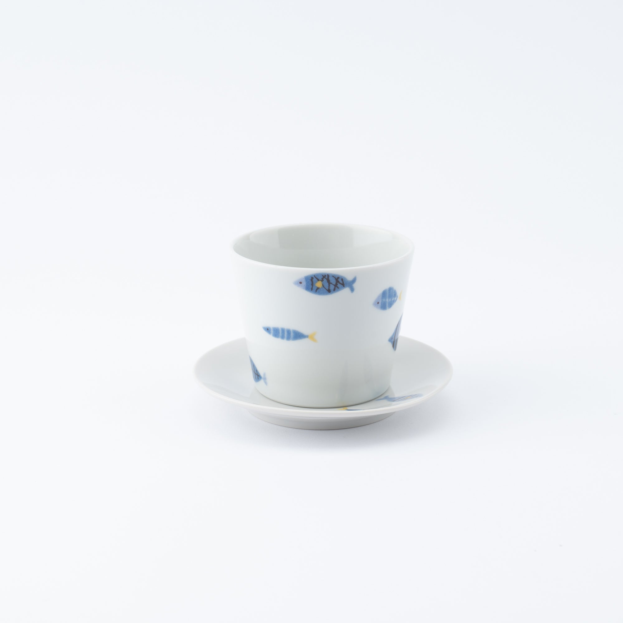 Playful Blue Japanese Cup & Saucer