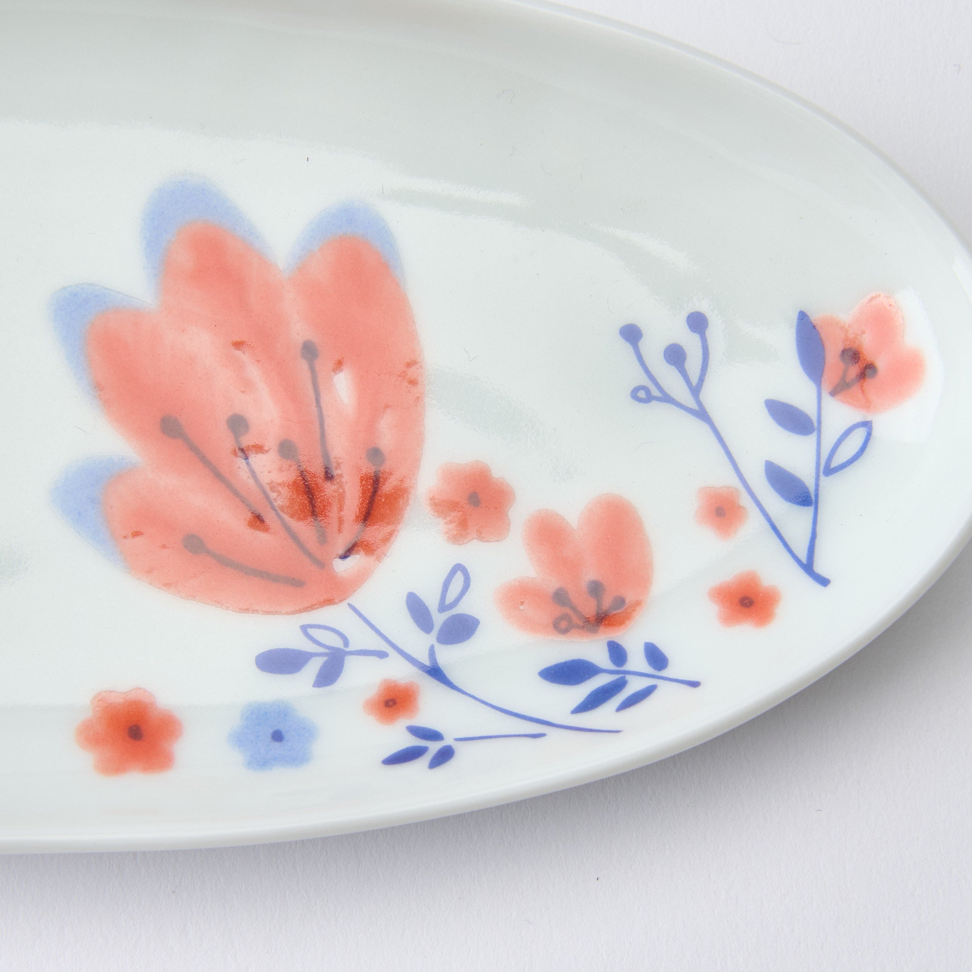Spring Flowers Oval Side Plate