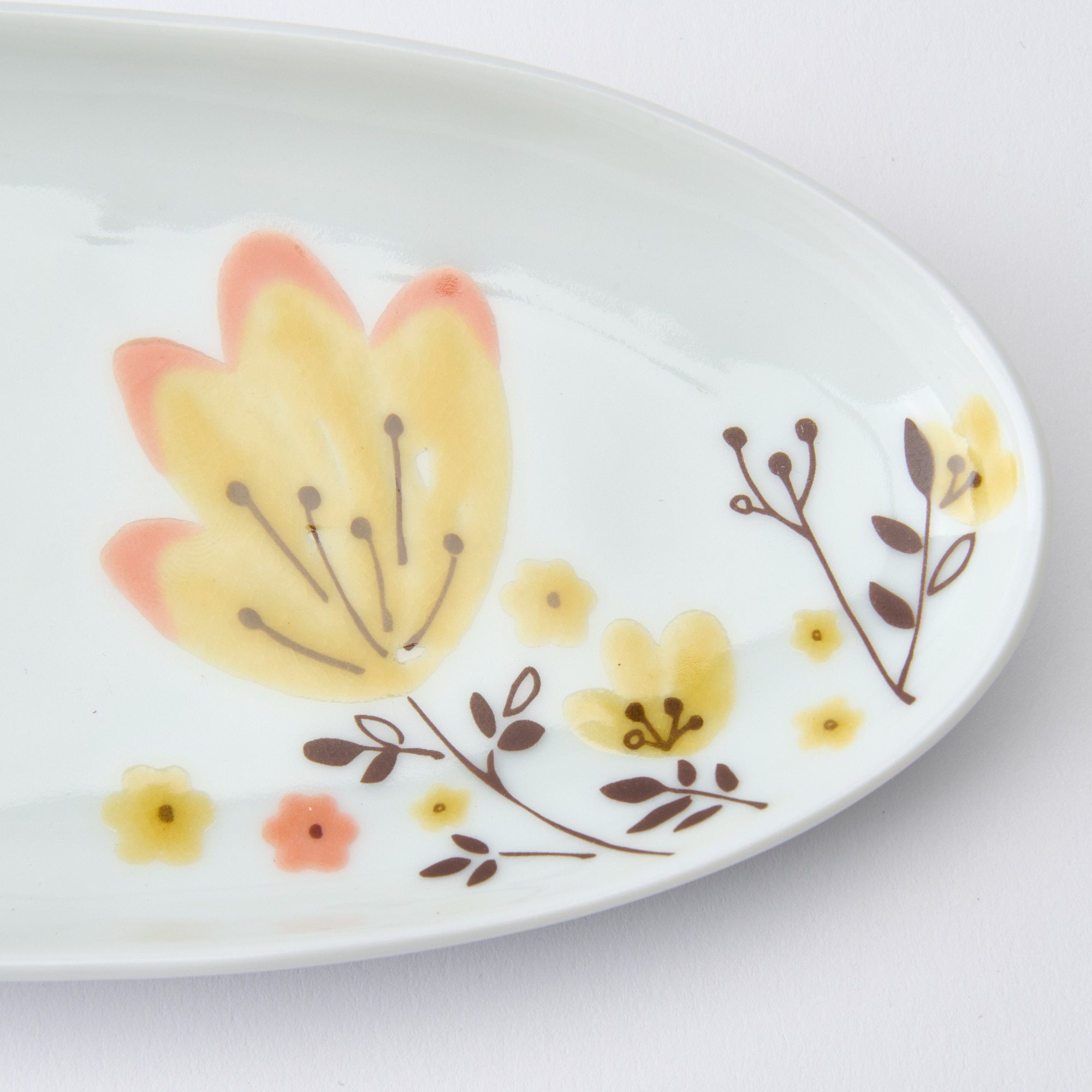 Spring Flowers Oval Side Plate