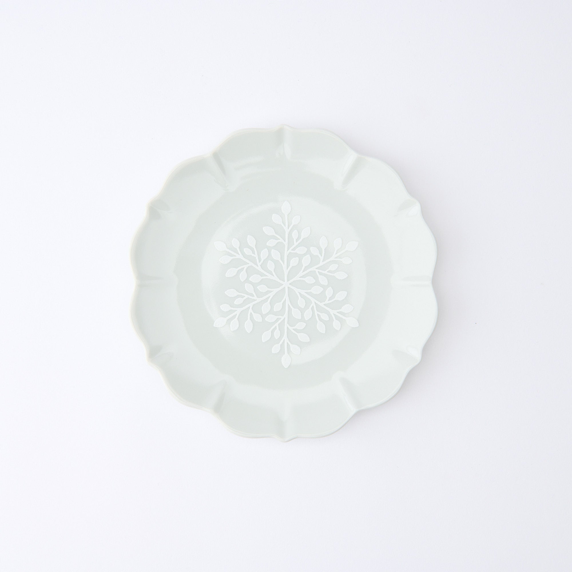 White Snow Crystal Plate Set