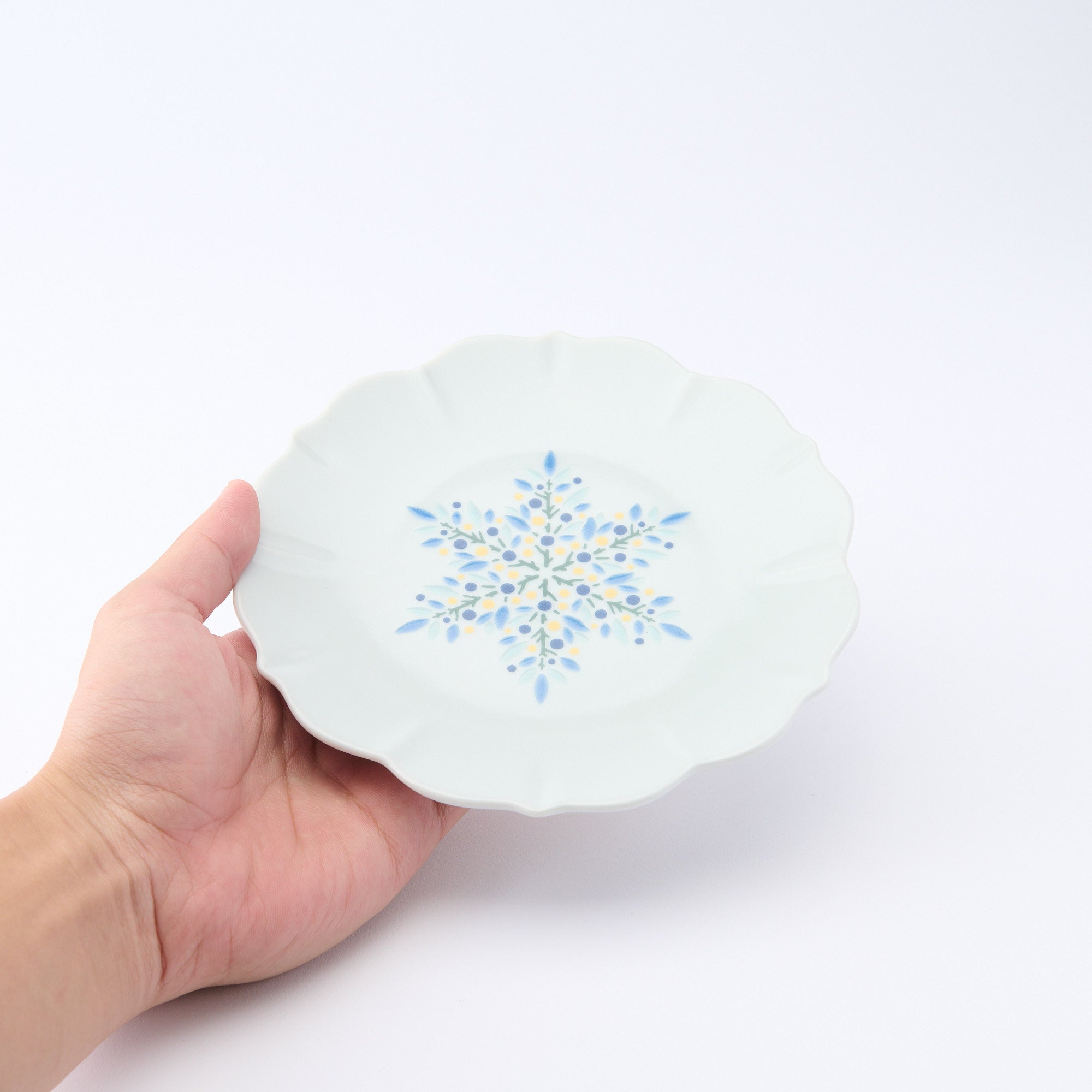 Blue Snow Crystal Plate Set