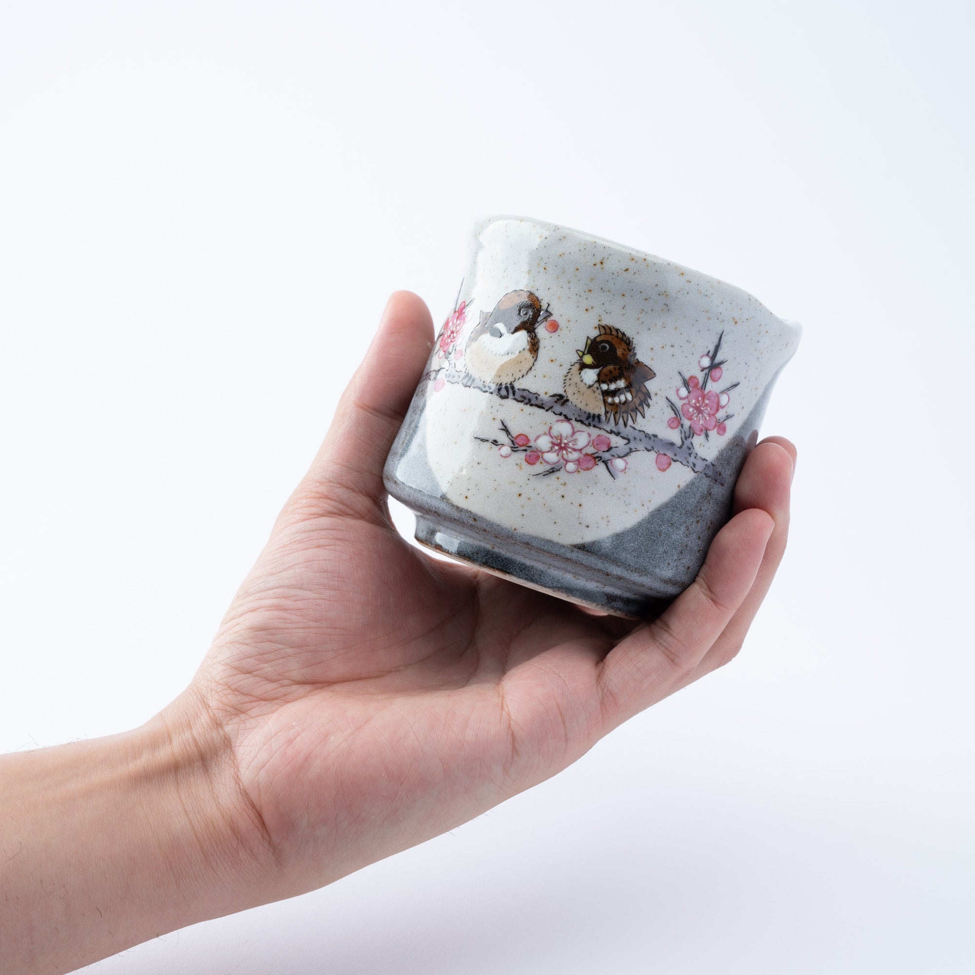 Gray Wave Yunomi Japanese Teacup