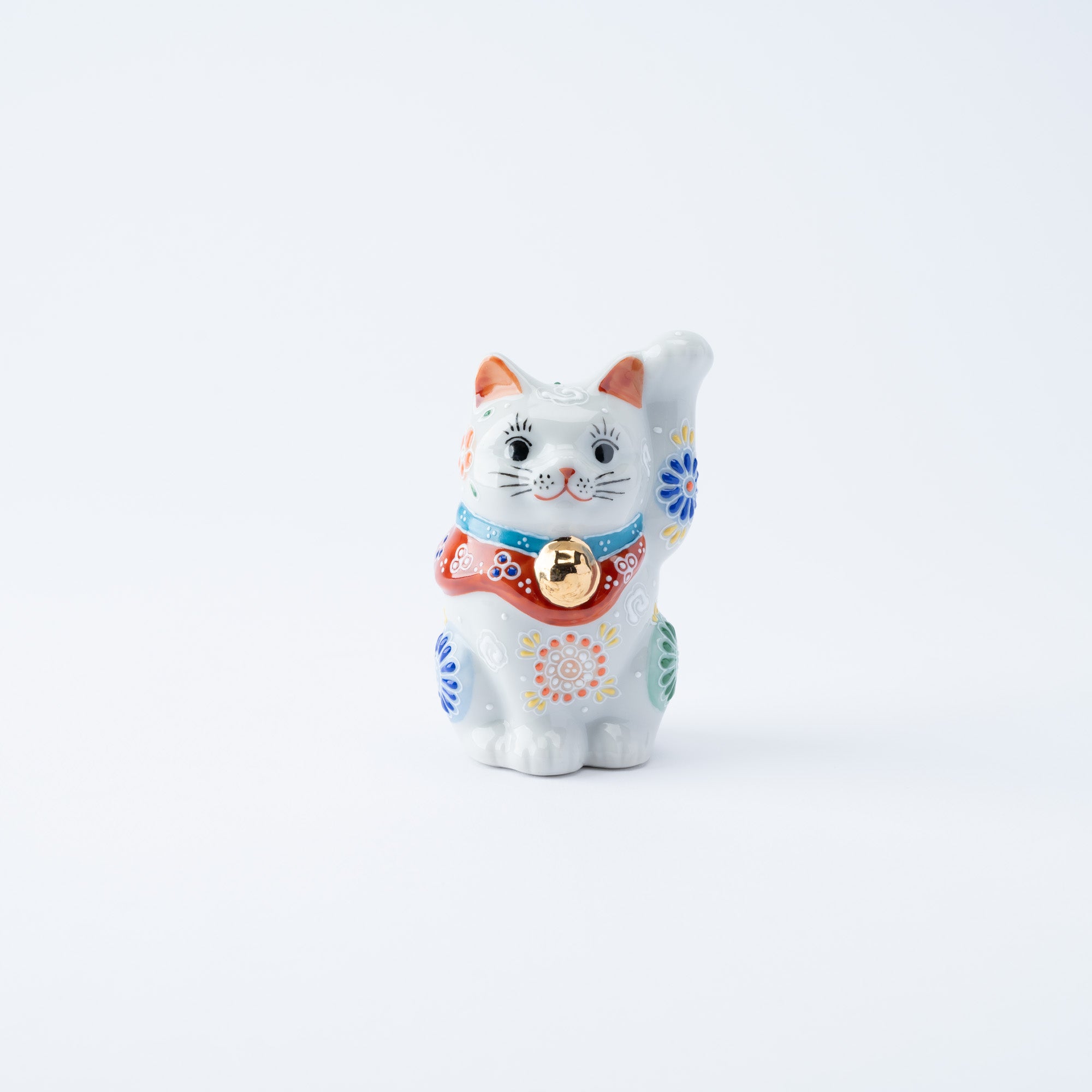 3.3号招き猫 白盛花 - JAPAN KUTANI SHOP