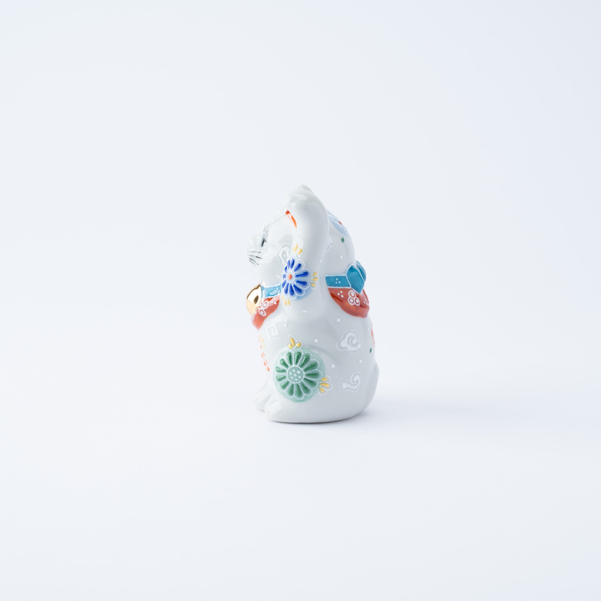 3.3号招き猫 白盛花 - JAPAN KUTANI SHOP