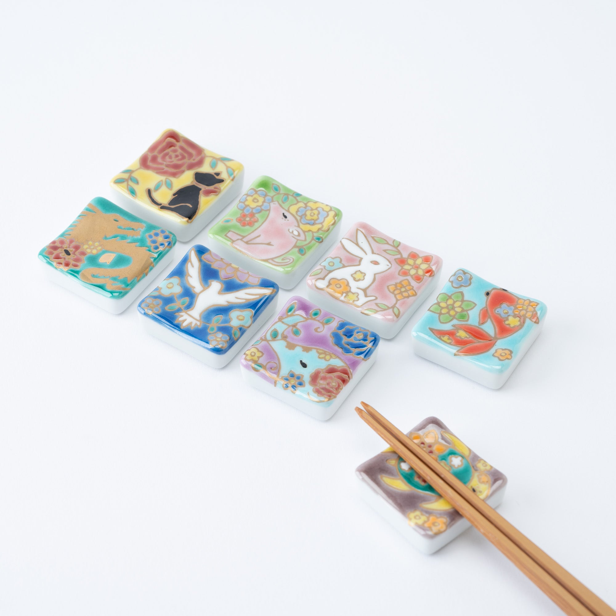 花きらり 四角箸置 - JAPAN KUTANI SHOP