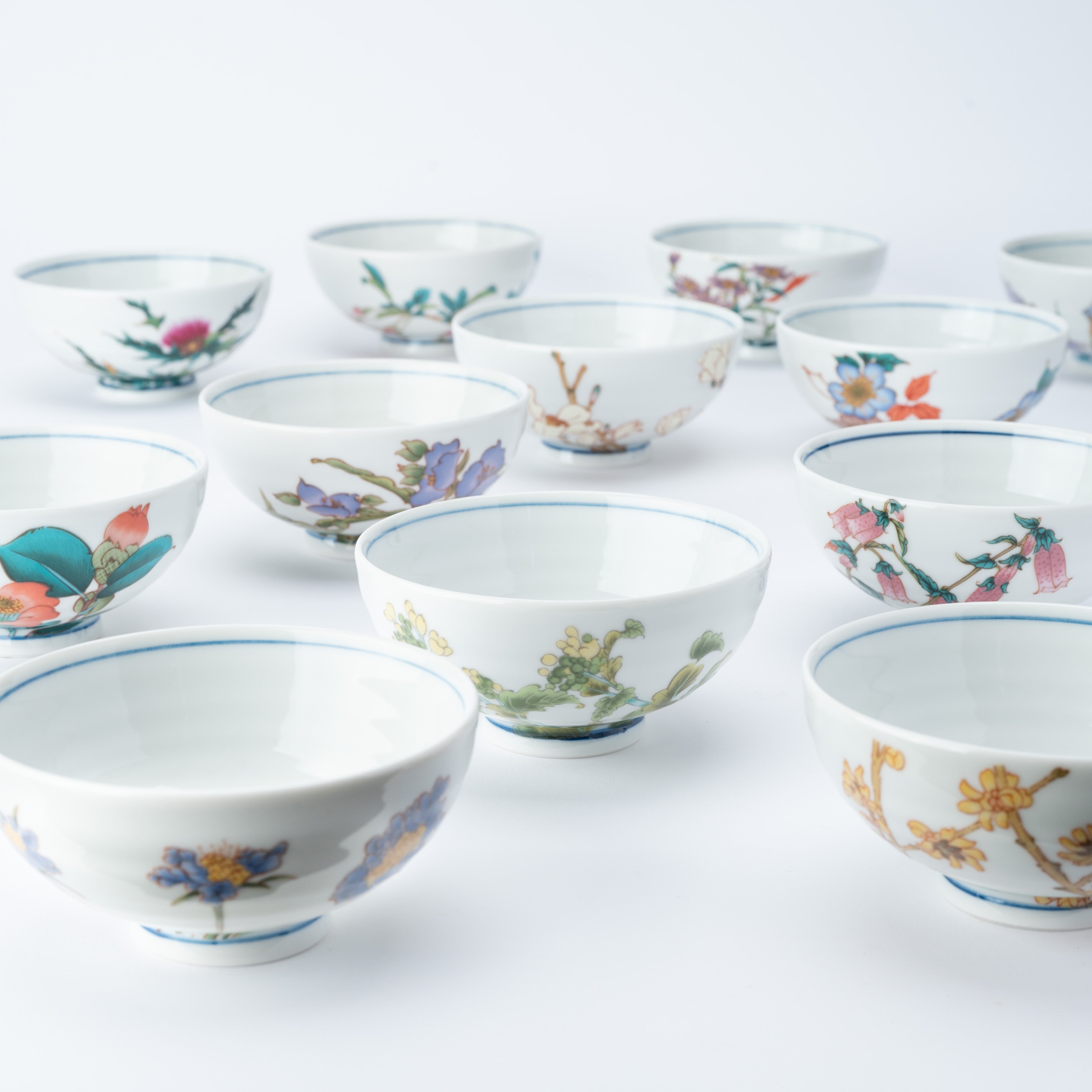 A Year in Bloom Rice Bowl Rice Bowl - JAPAN KUTANI SHOP