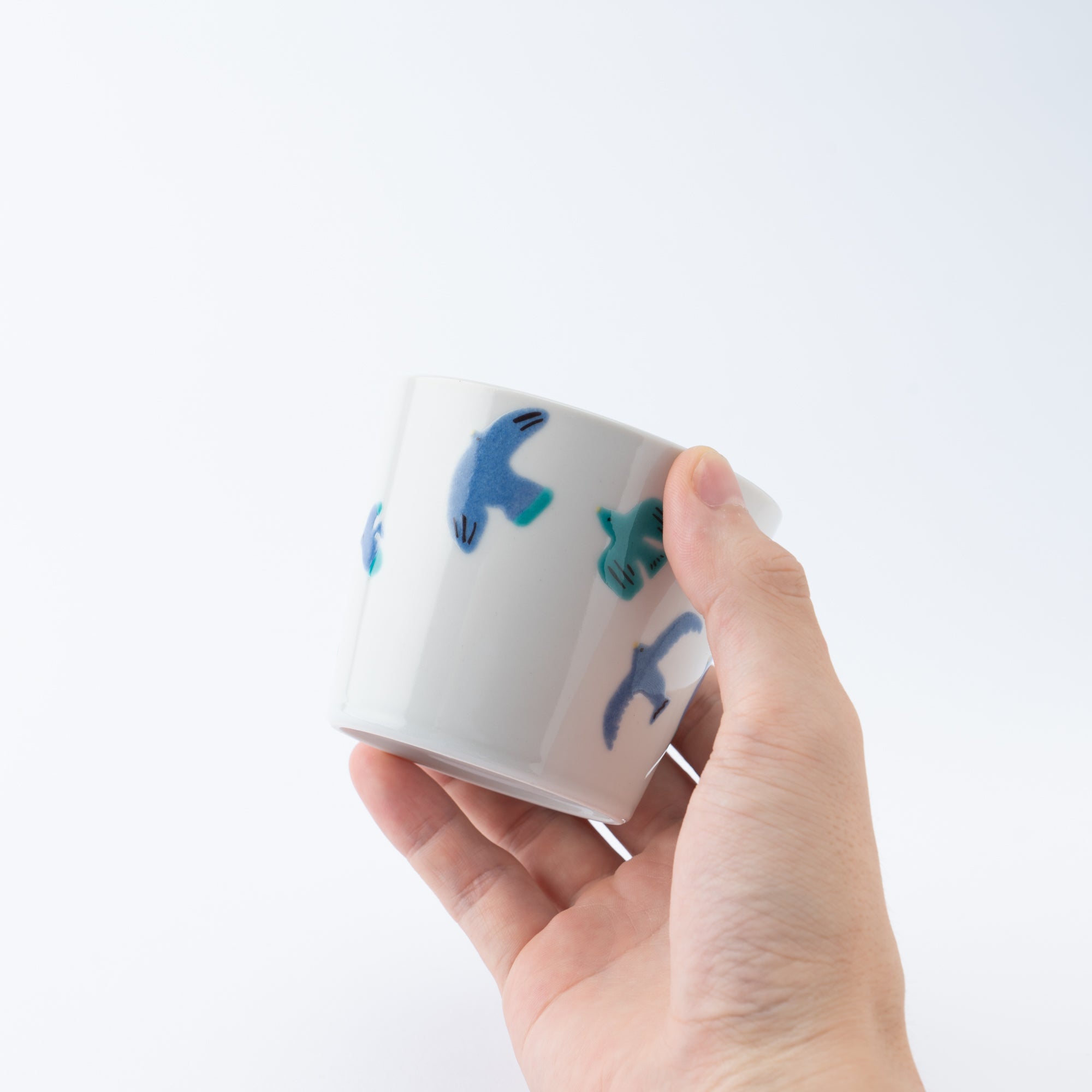 Playful Blue Japanese Teacup