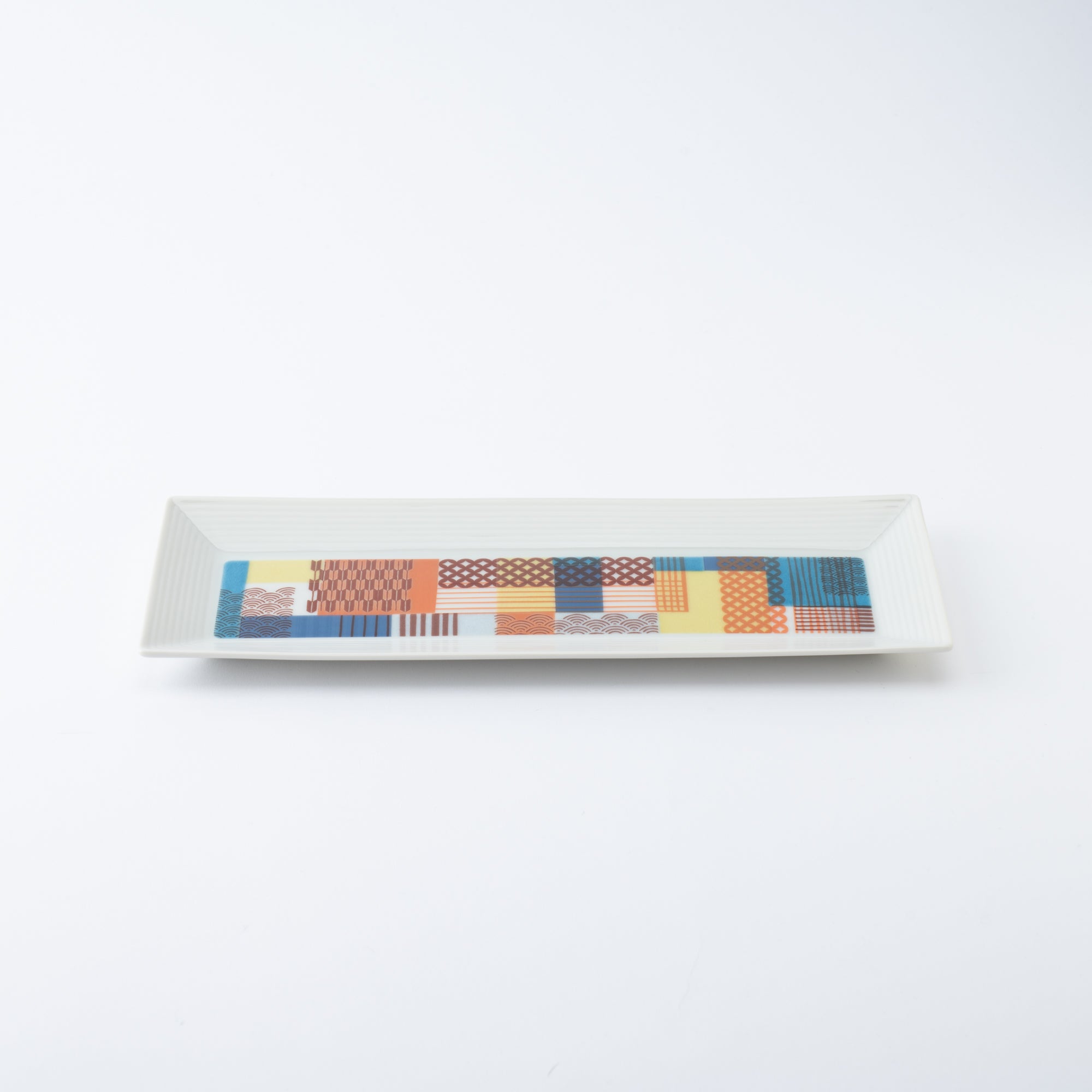 Geometric Patchwork Rectangle Dinner Plate