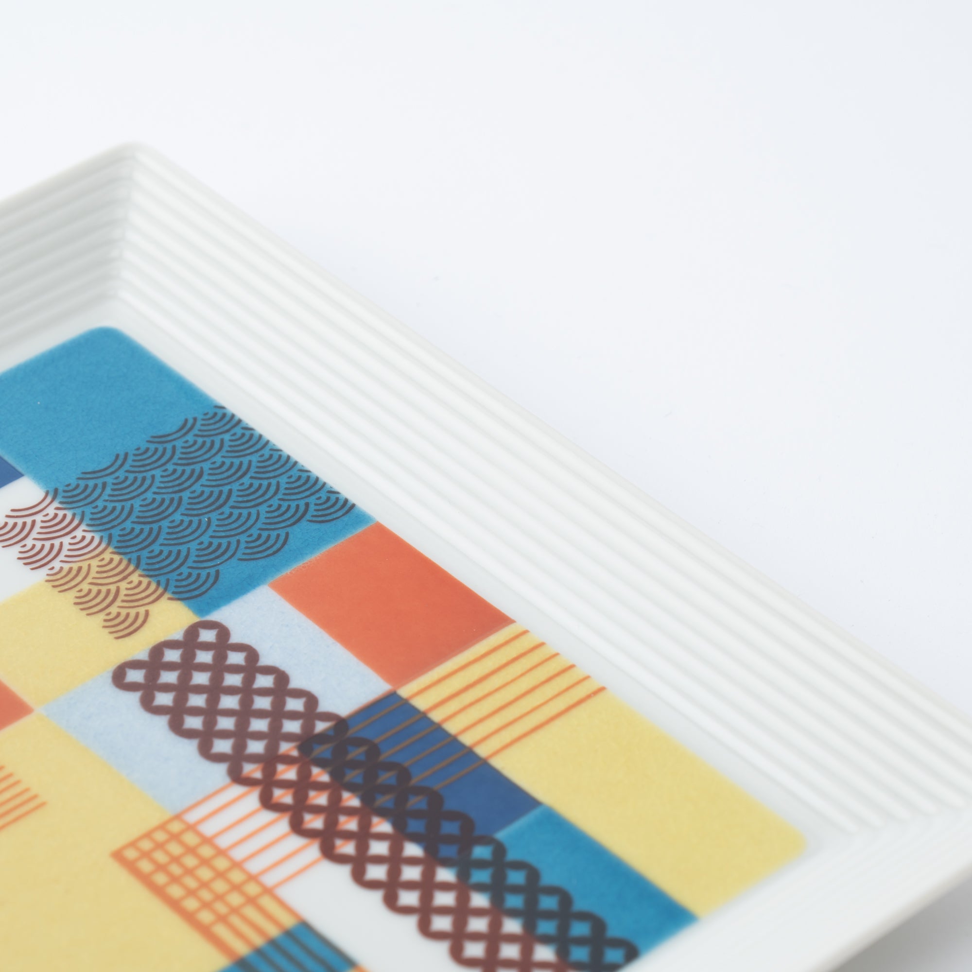 Geometric Patchwork Side Plate 7.1 in