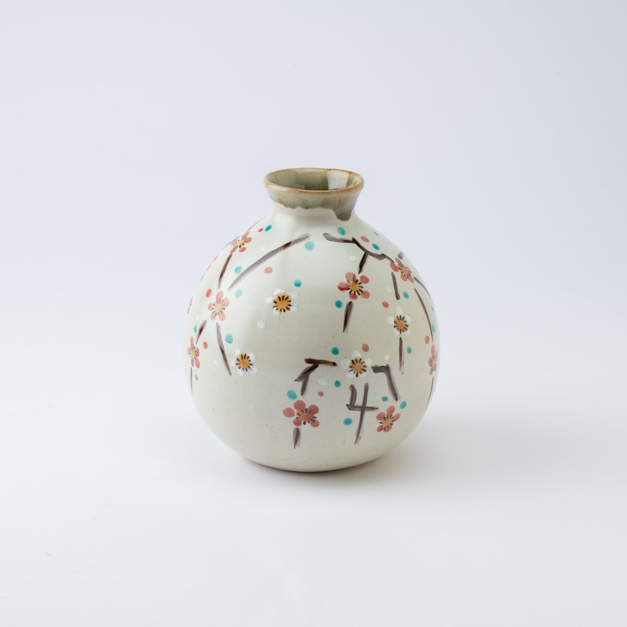 Red and White Plum Blossom Sake Set