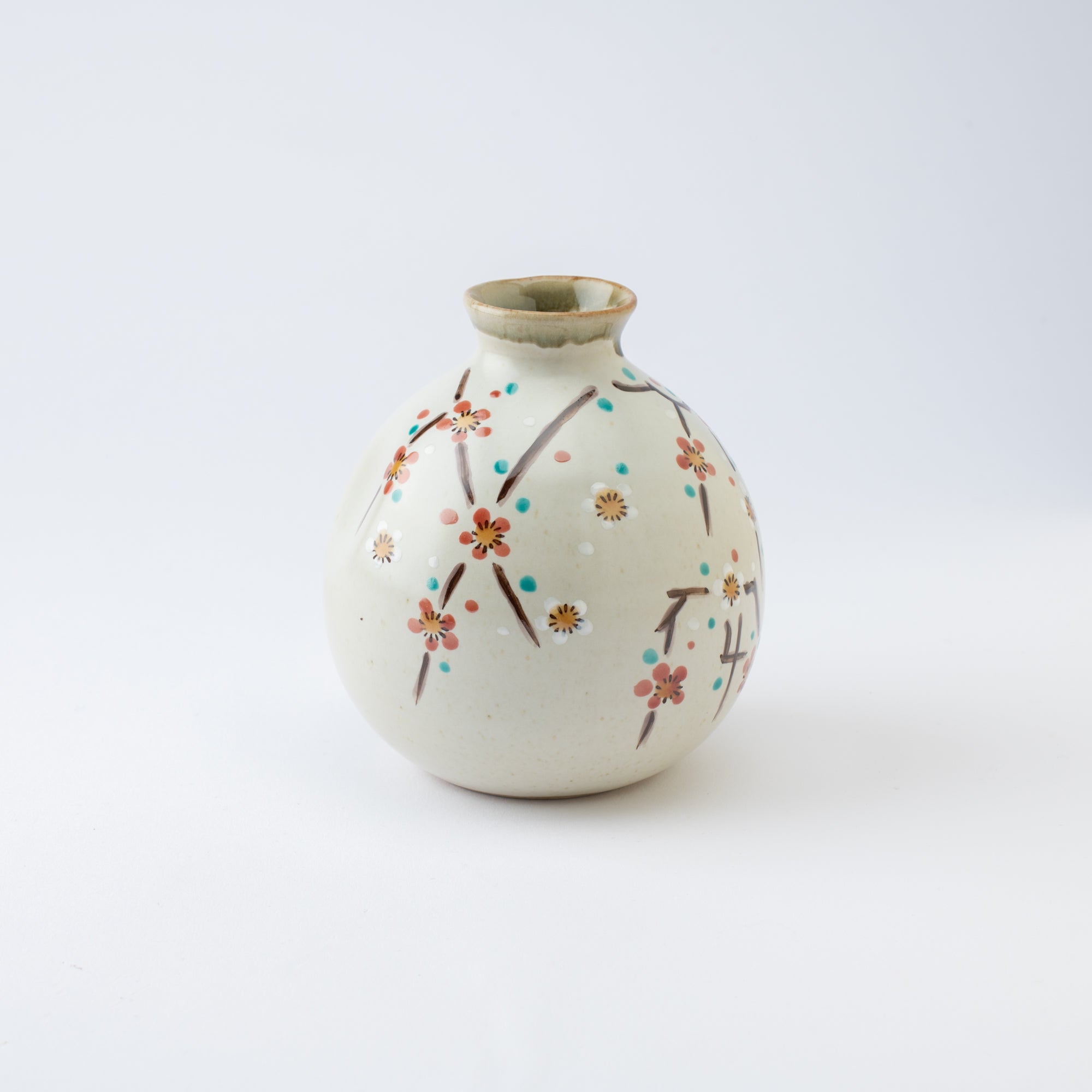 Red and White Plum Blossom Sake Set