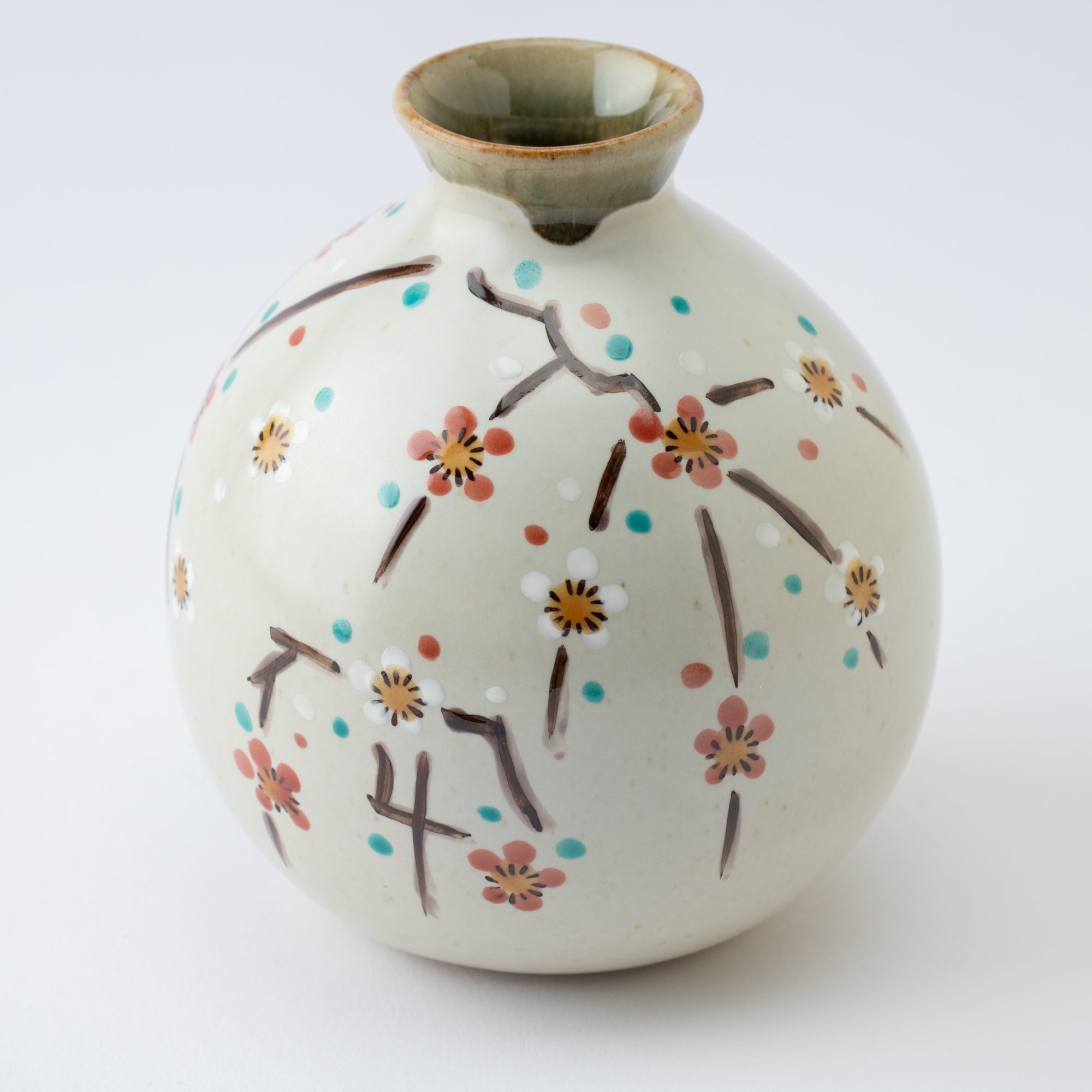 Red and White Plum Blossom Sake Set