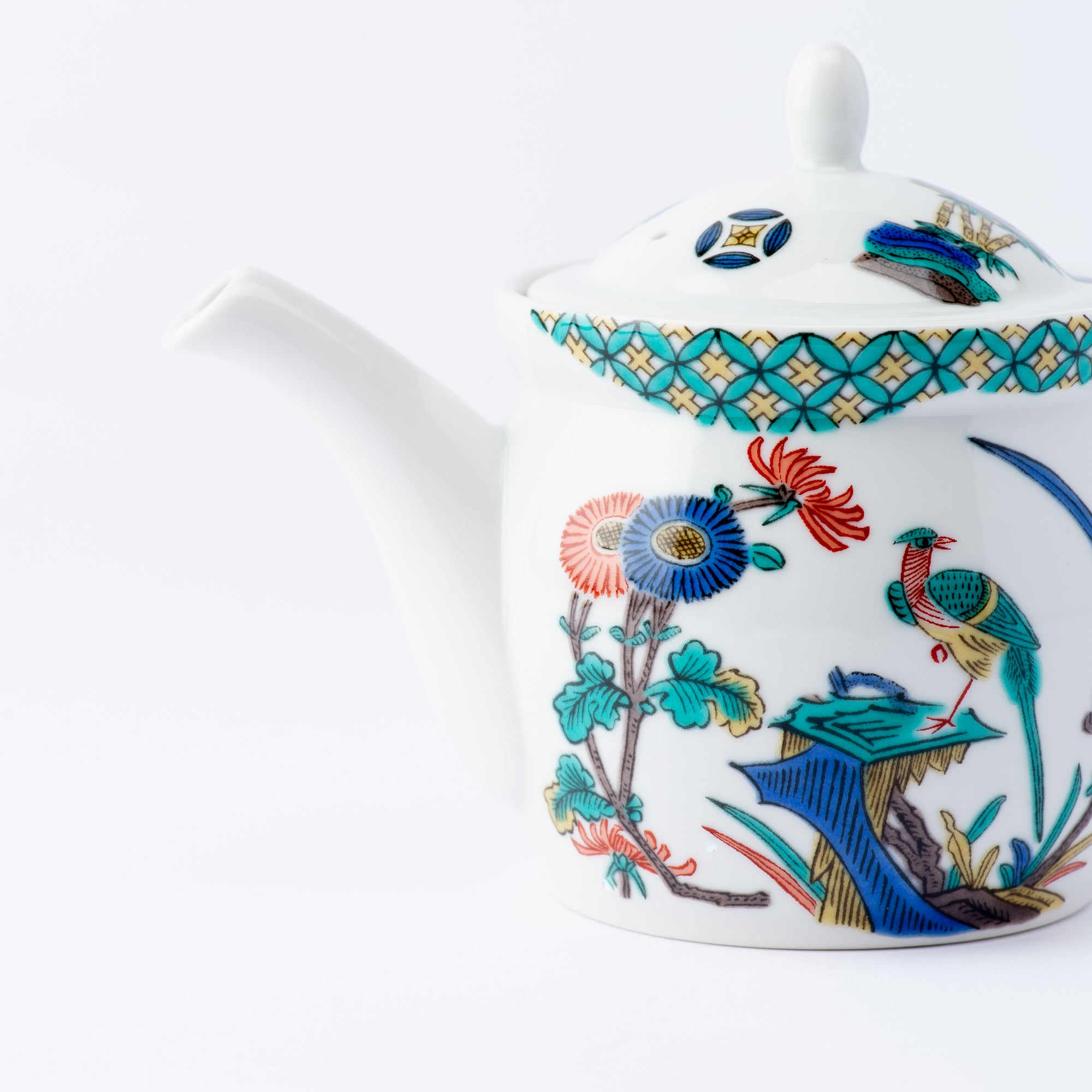 Ko-Kutani Bird and Flower Japanese Tea Set