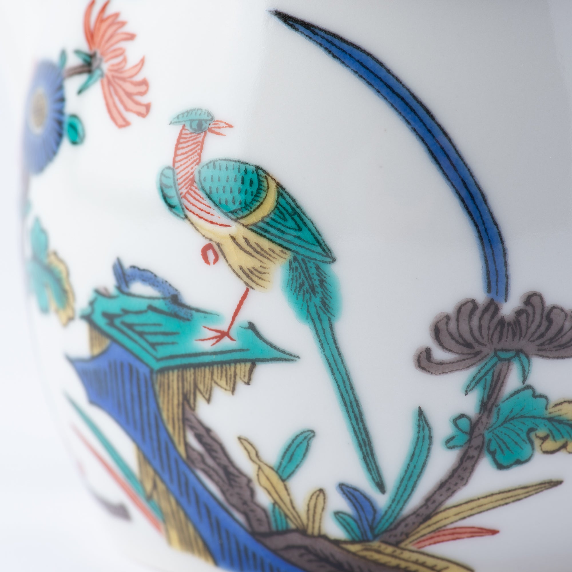 Ko-Kutani Bird and Flower Japanese Tea Set