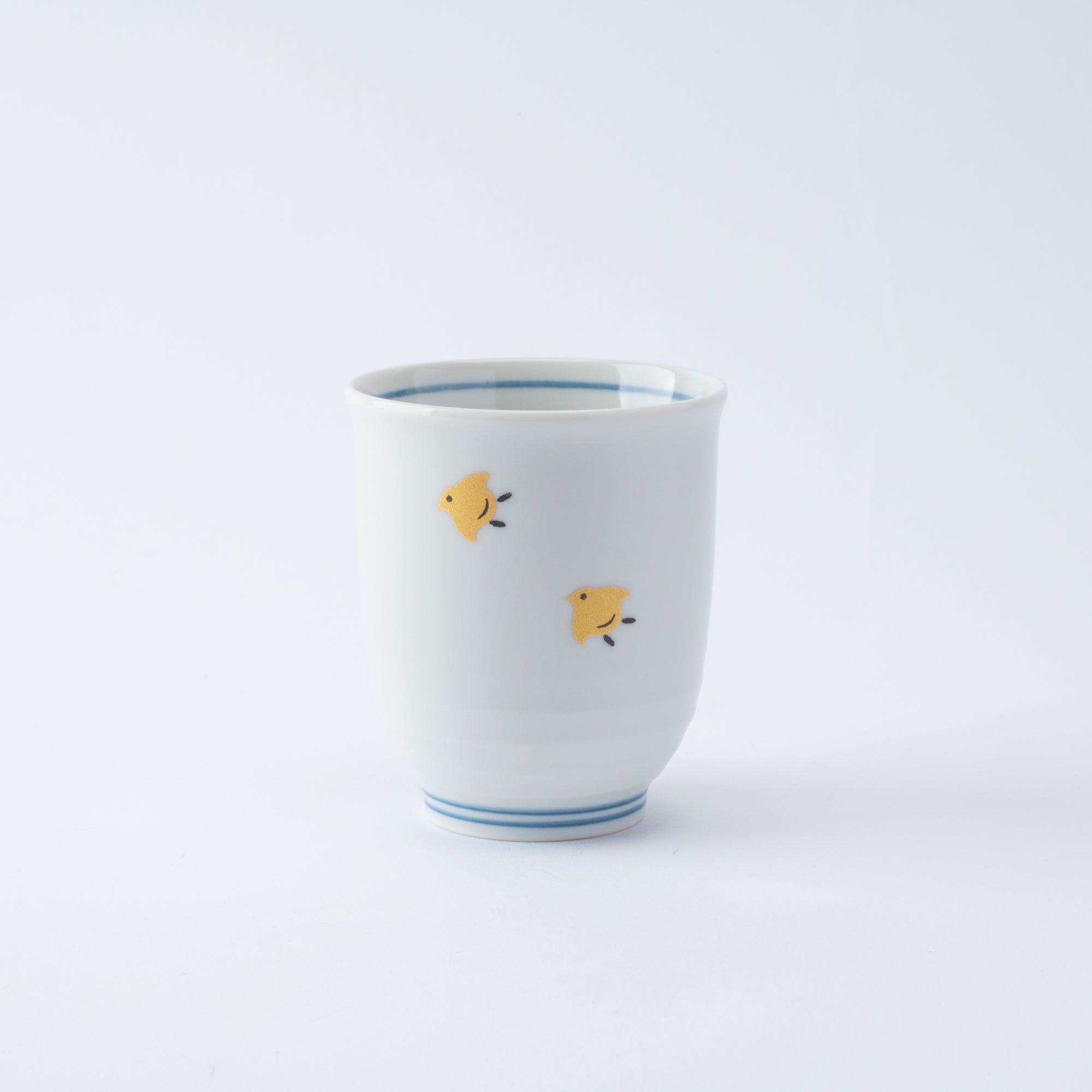 Waves and Birds Yunomi Japanese Teacup Pair