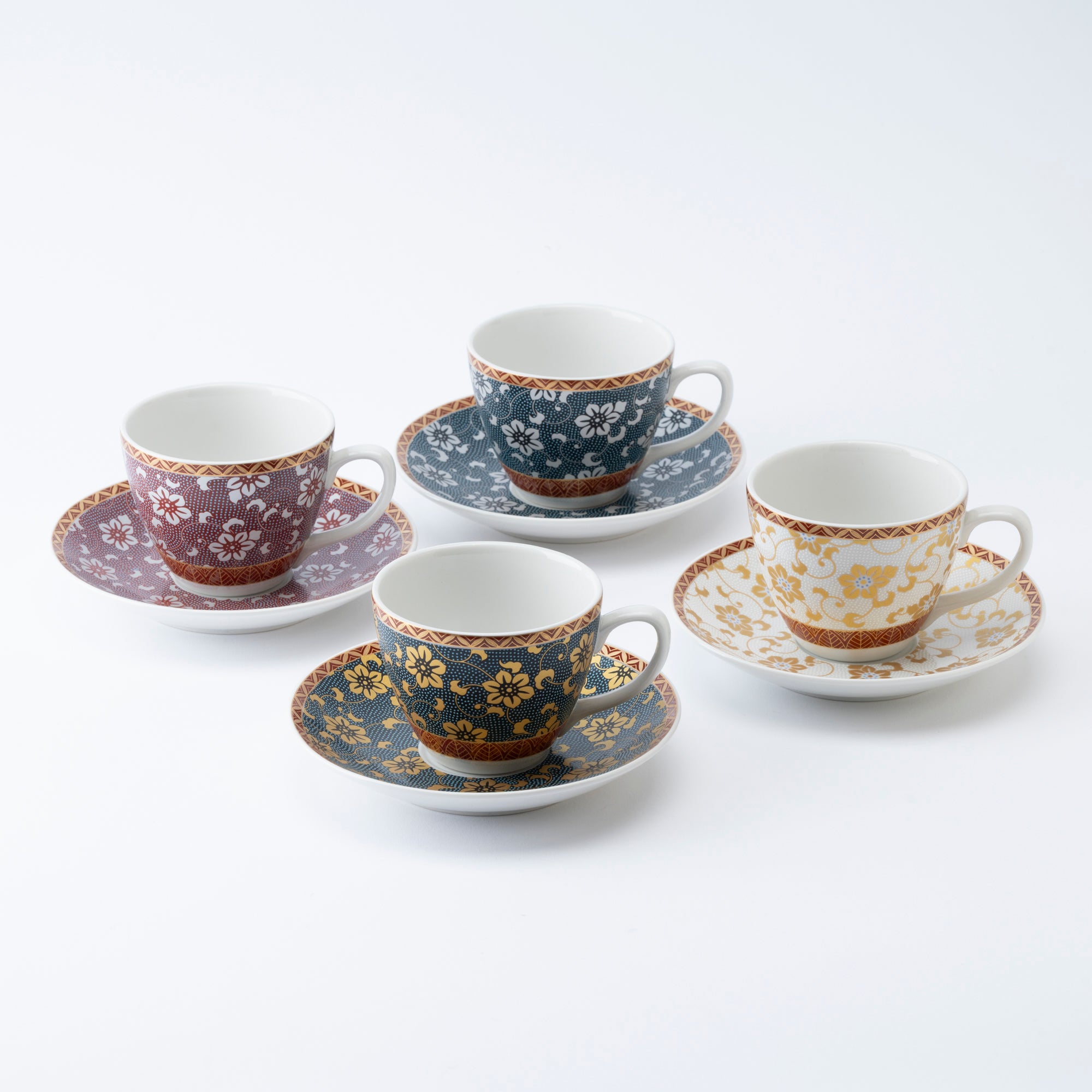 Clematis Chibu Cup & Saucer - JAPAN KUTANI SHOP