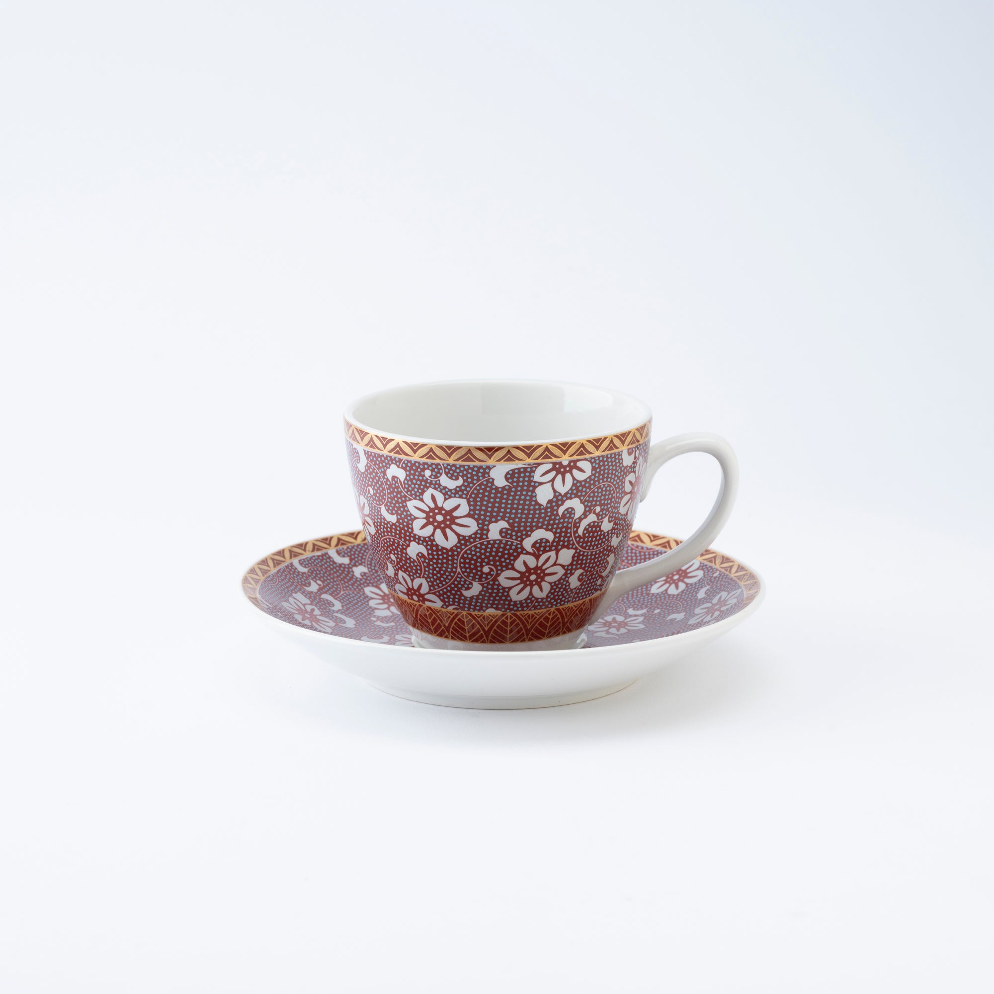 Clematis Chibu Cup & Saucer - JAPAN KUTANI SHOP