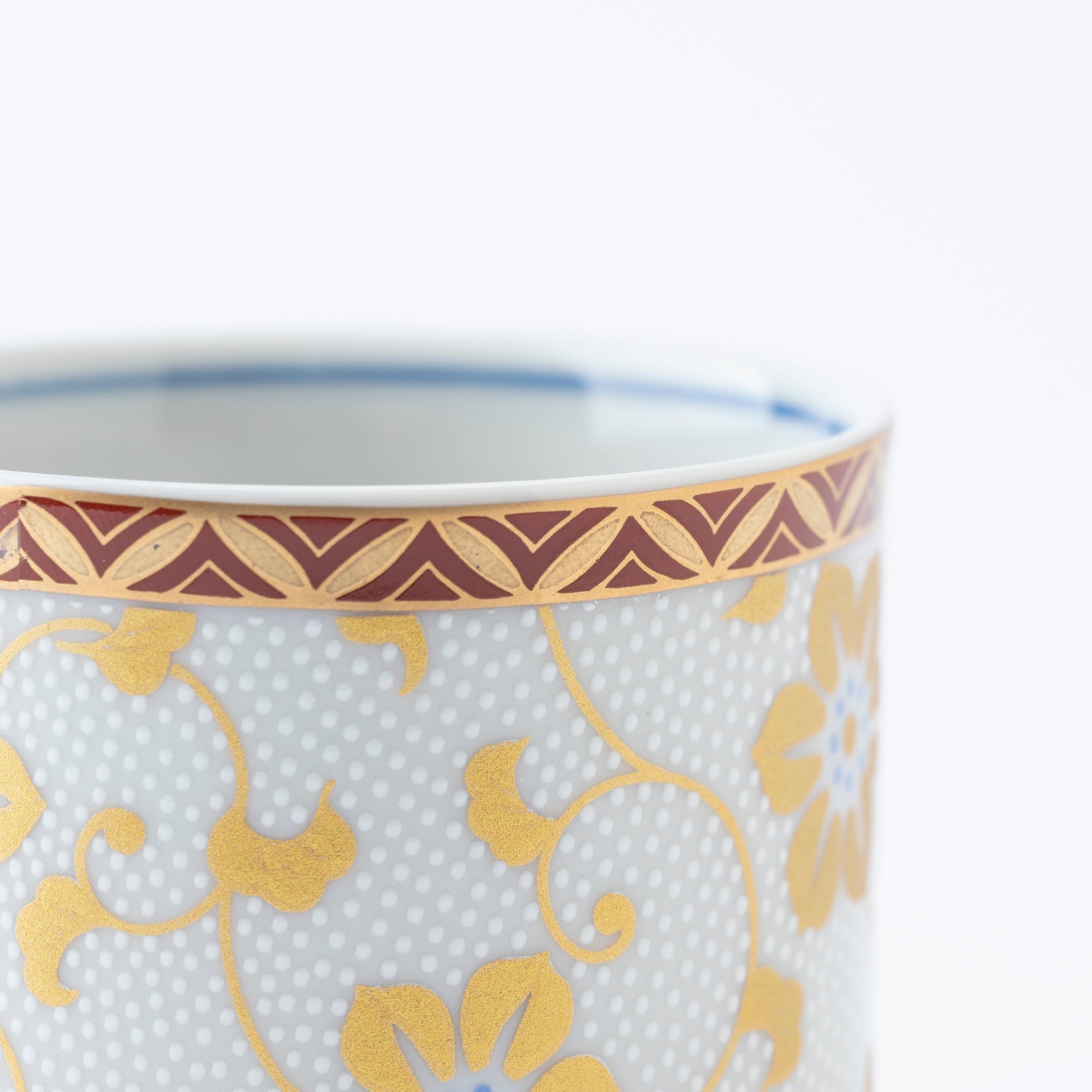 Gold Clematis Chibu Sake Cup Pair - JAPAN KUTANI SHOP