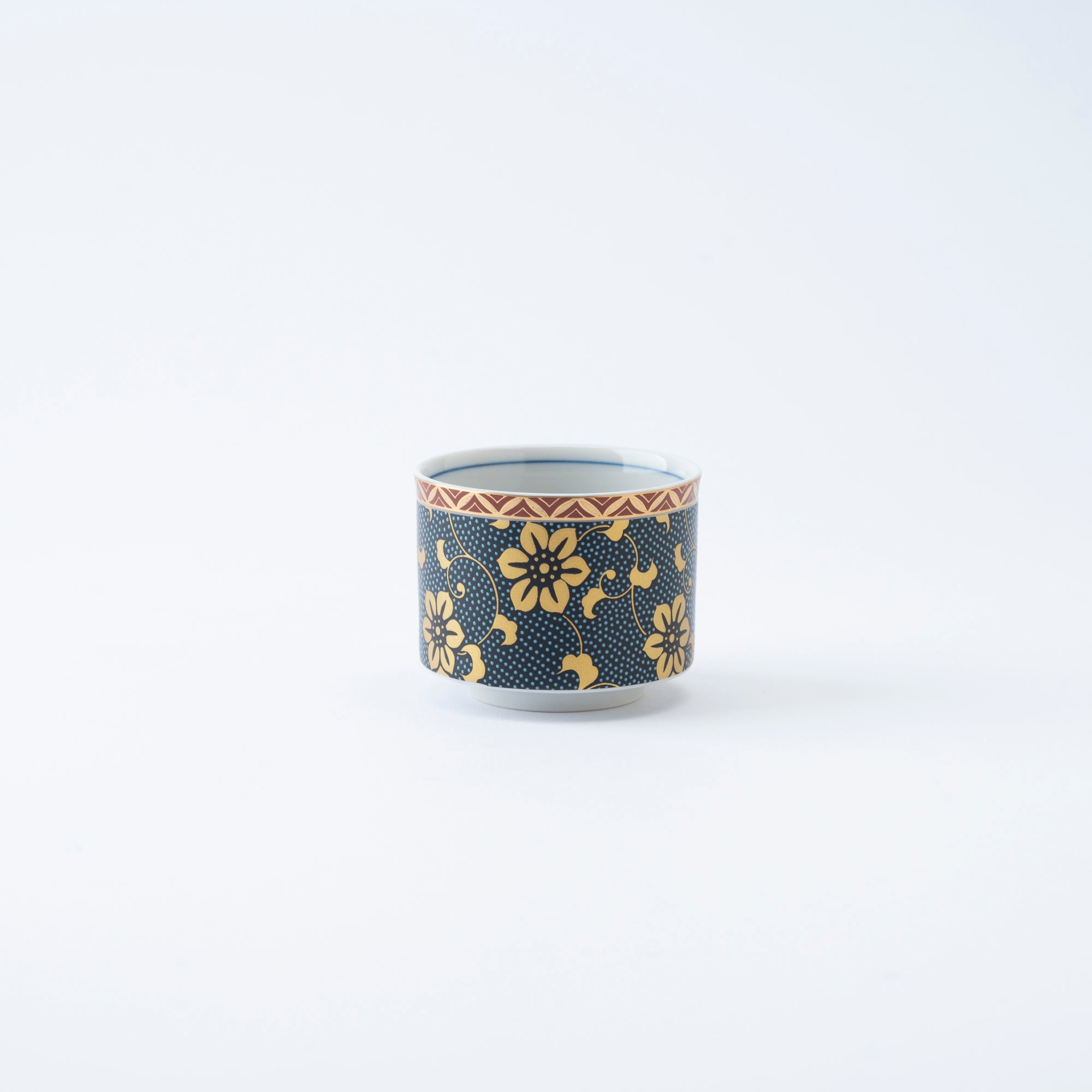 Gold Clematis Chibu Sake Cup Pair - JAPAN KUTANI SHOP