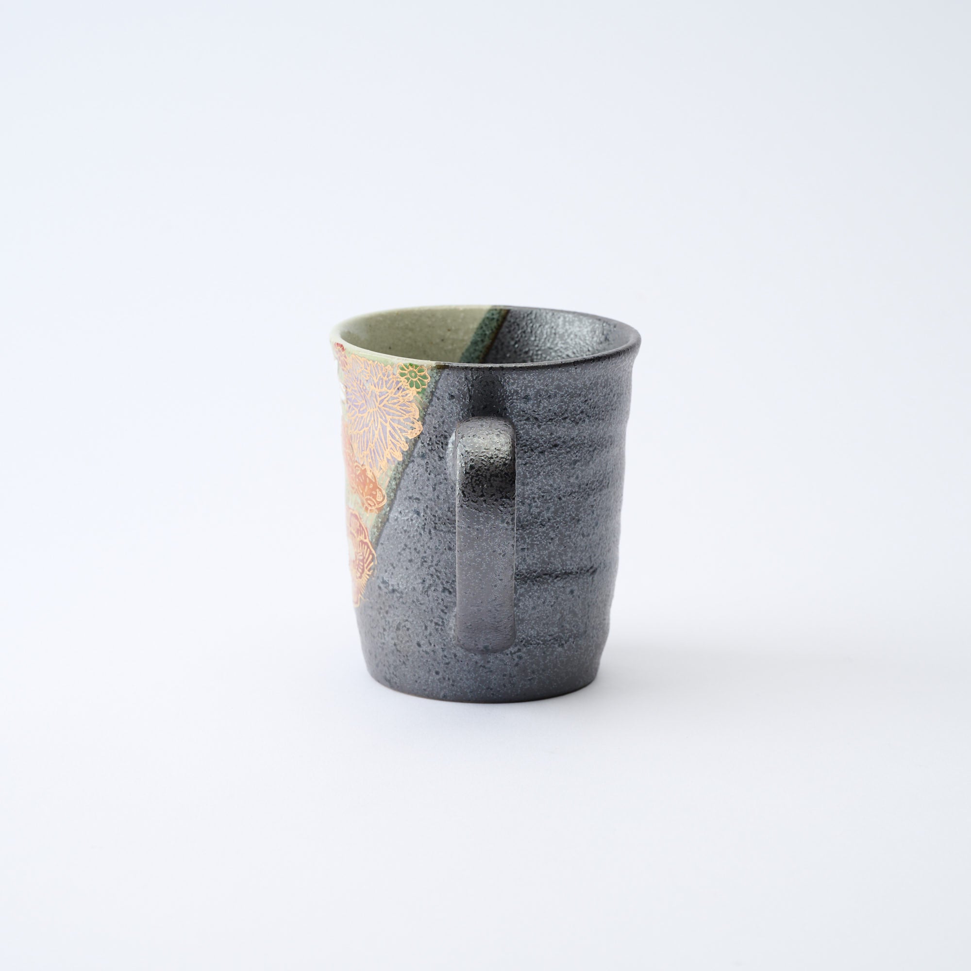 Hanazume on Black Mug Pair - JAPAN KUTANI SHOP