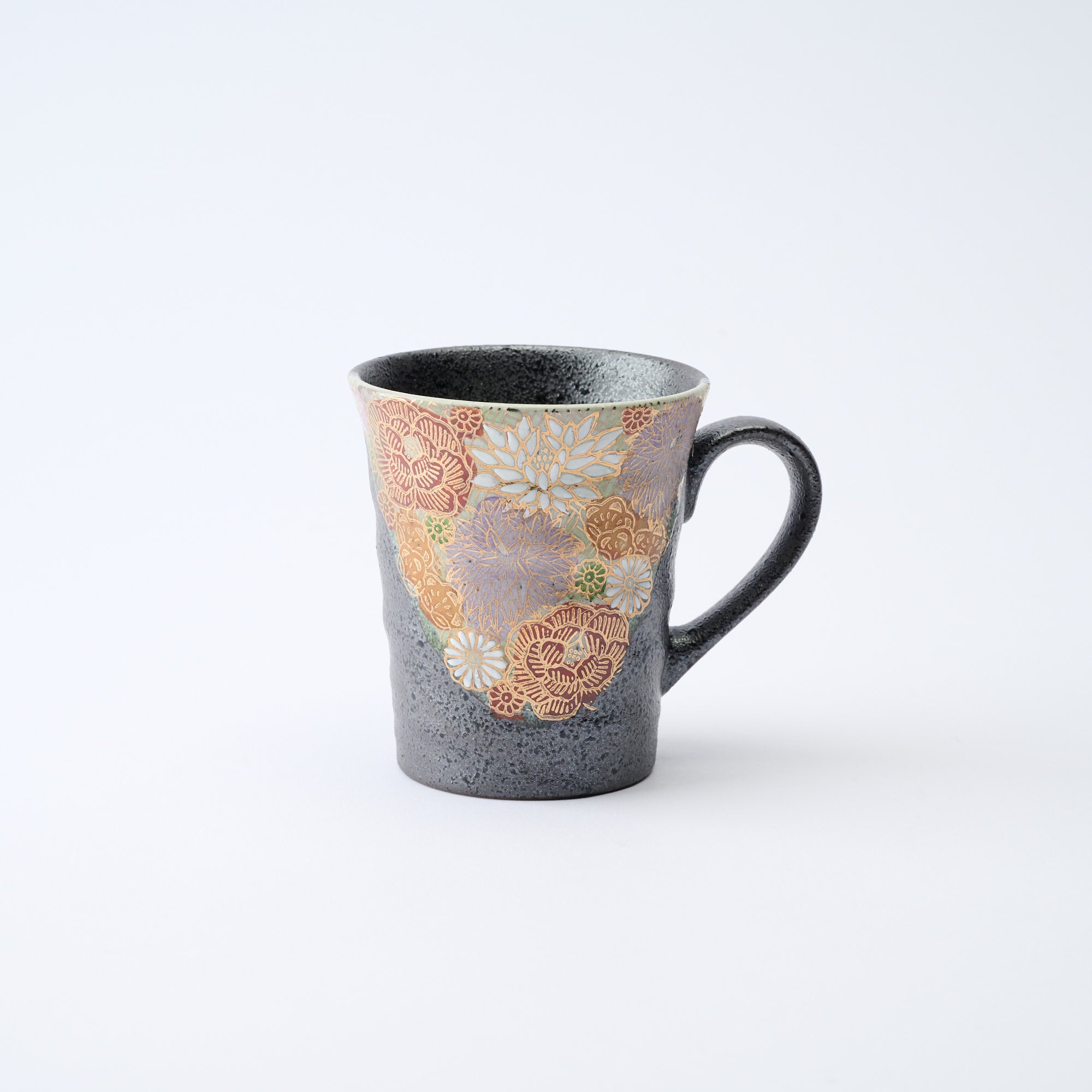 Hanazume on Black Mug Pair - JAPAN KUTANI SHOP