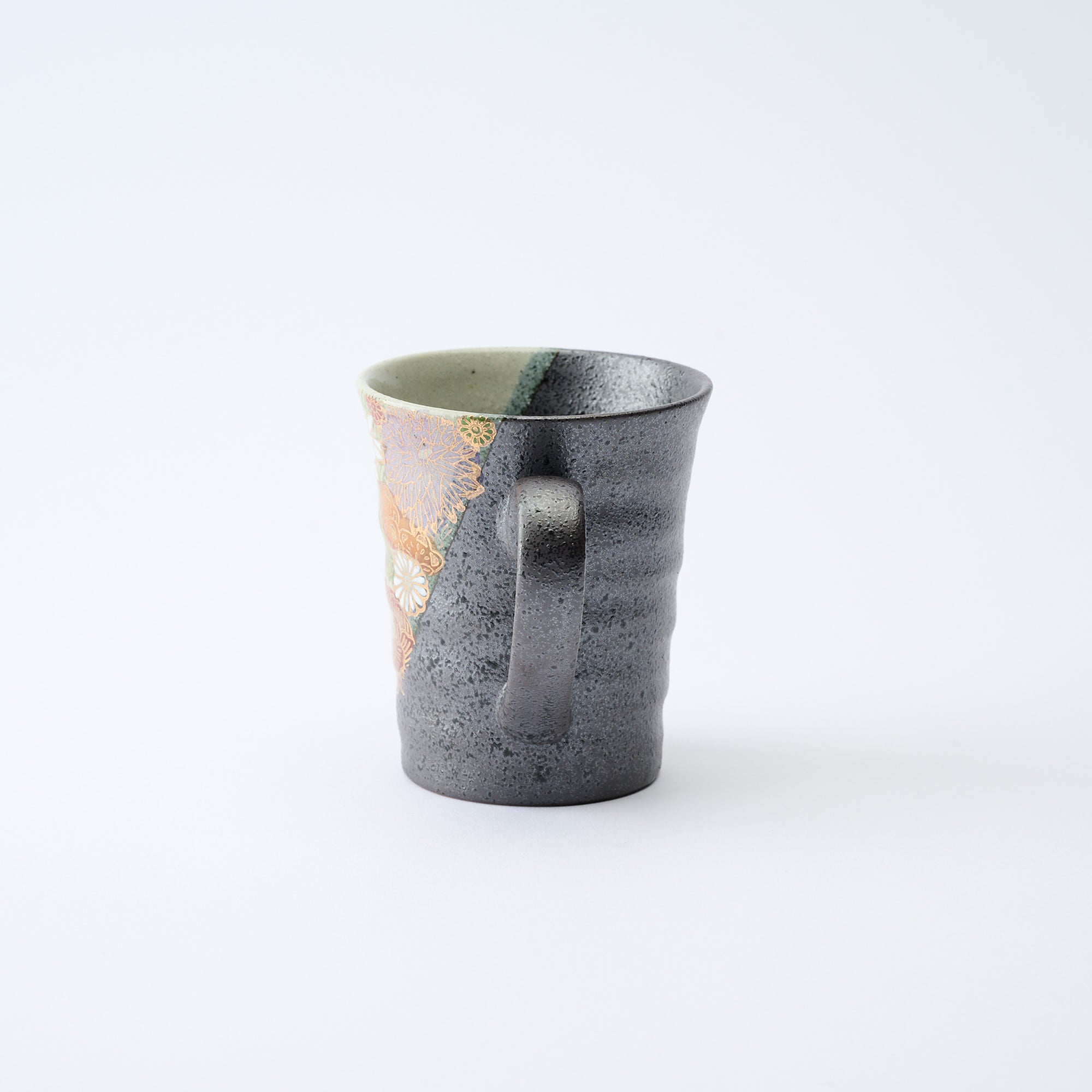Hanazume on Black Mug Pair - JAPAN KUTANI SHOP