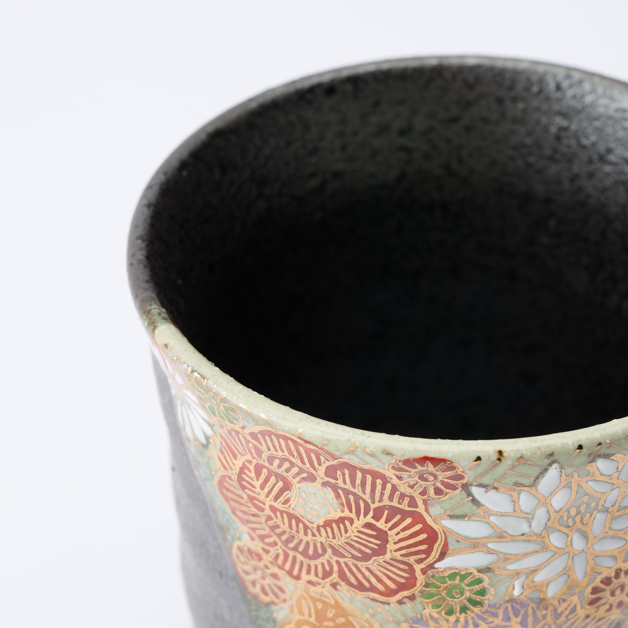 Hanazume on Black Mug Pair - JAPAN KUTANI SHOP