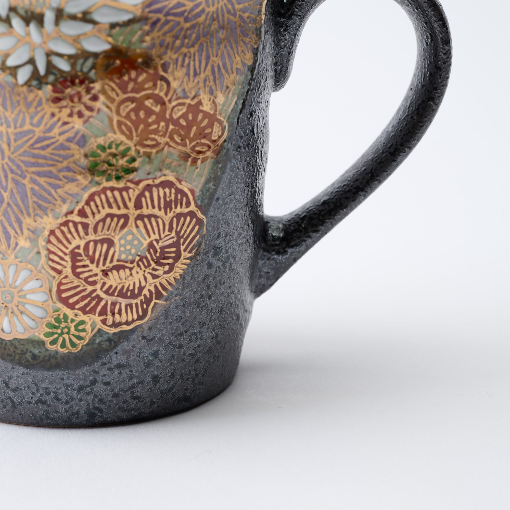 Hanazume on Black Mug Pair - JAPAN KUTANI SHOP