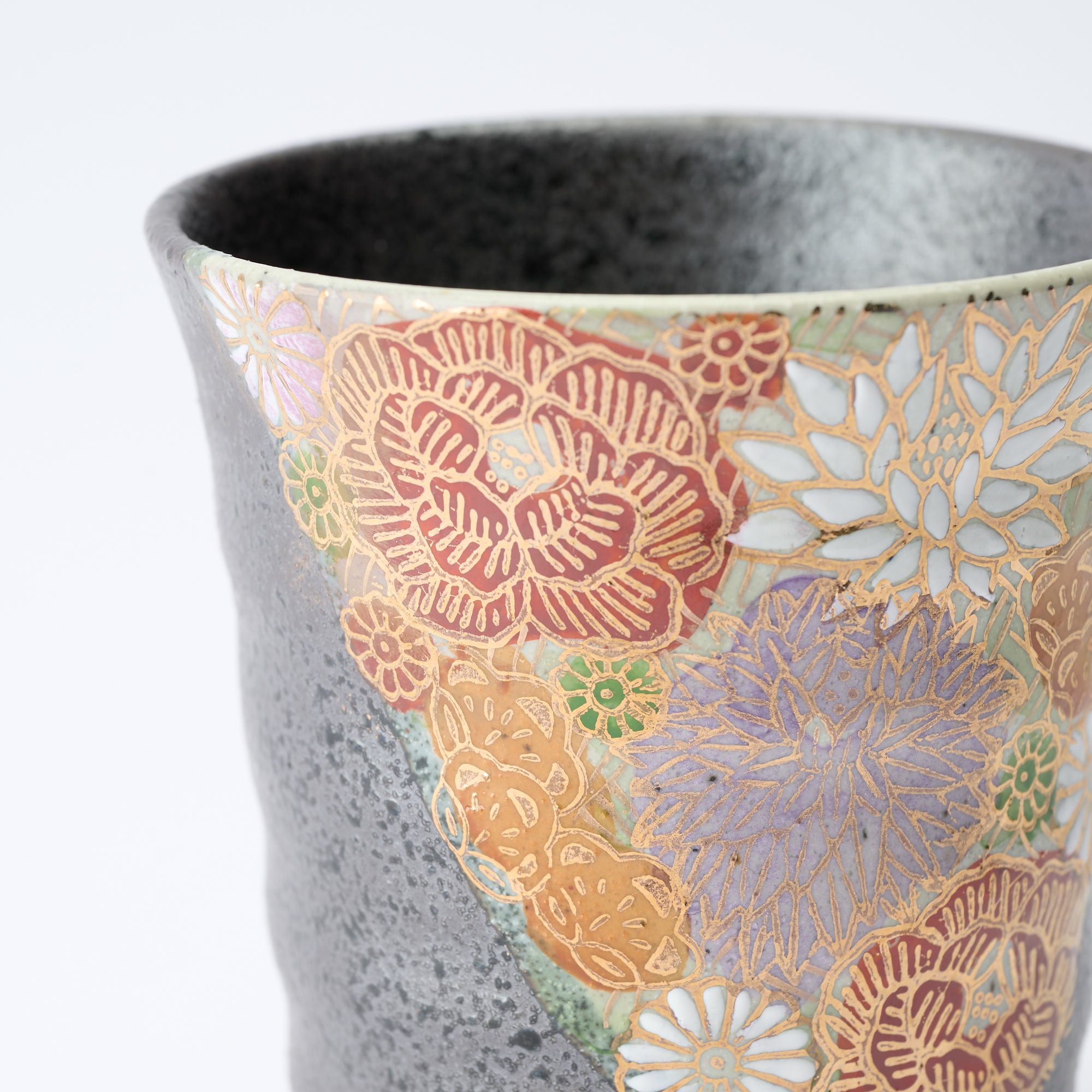 Hanazume on Black Mug Pair - JAPAN KUTANI SHOP
