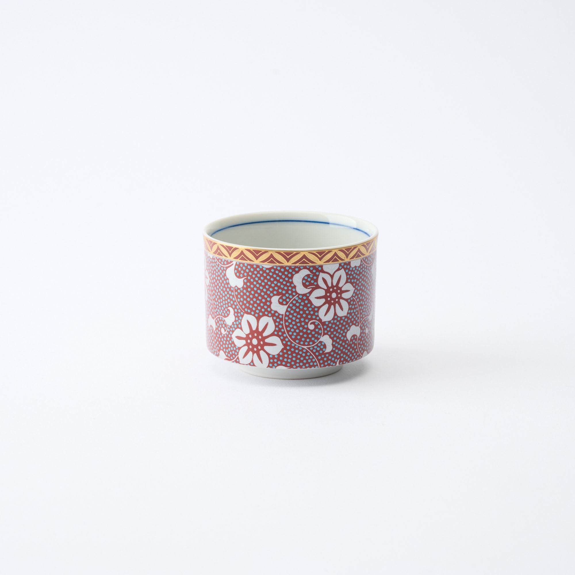 Silver Clematis Aochibu Sake Cup Pair - JAPAN KUTANI SHOP