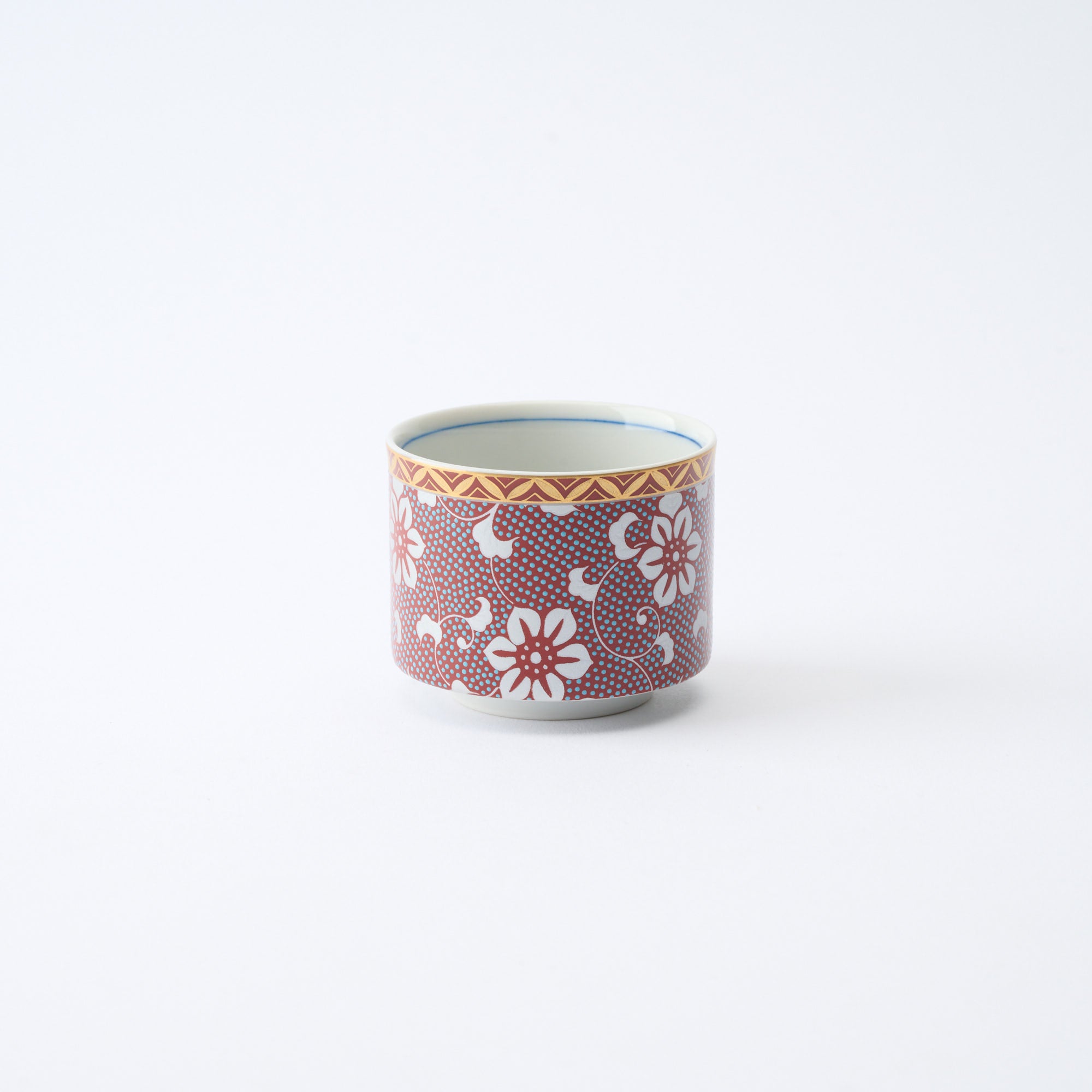 Silver Clematis Aochibu Sake Cup Pair - JAPAN KUTANI SHOP
