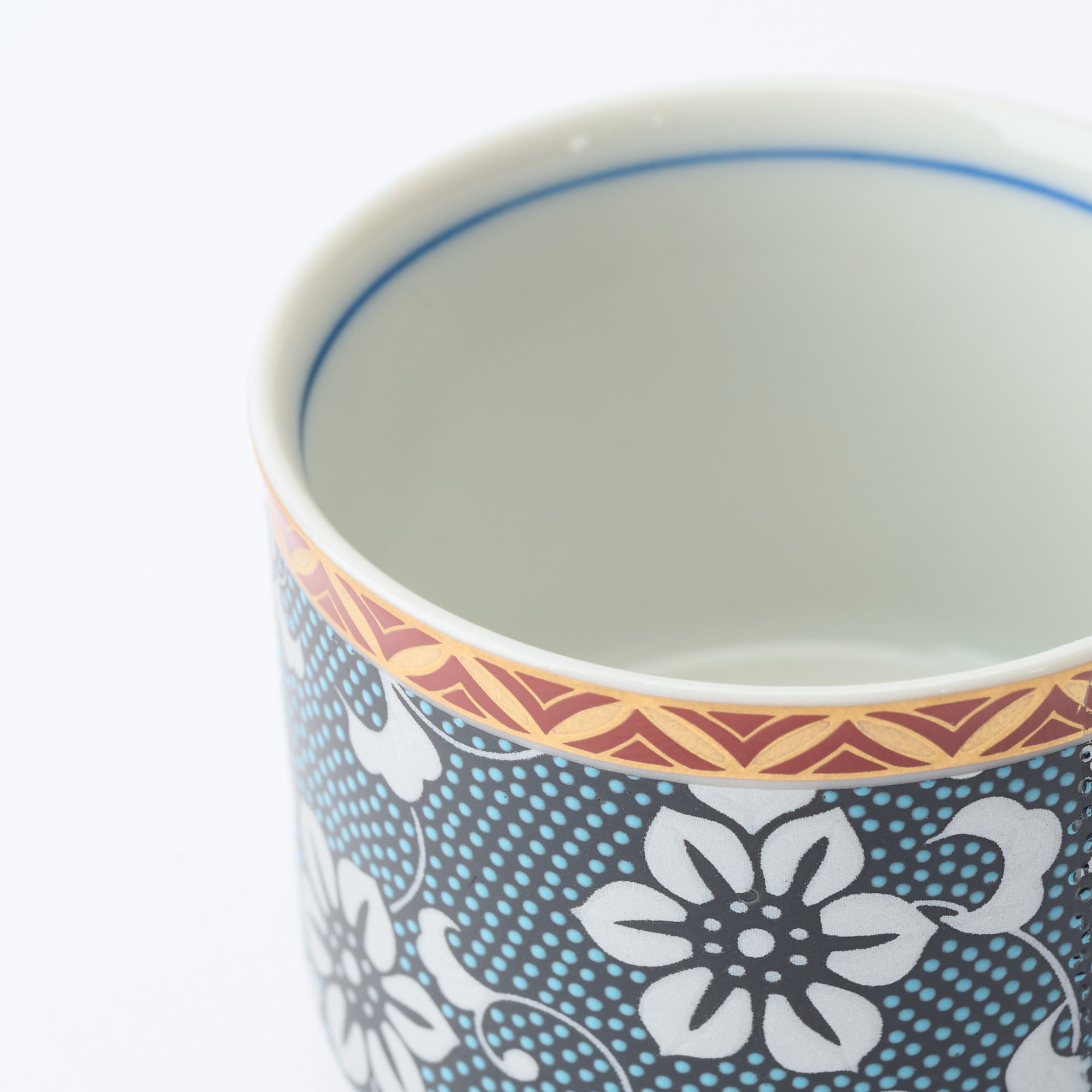 Silver Clematis Aochibu Sake Cup Pair - JAPAN KUTANI SHOP