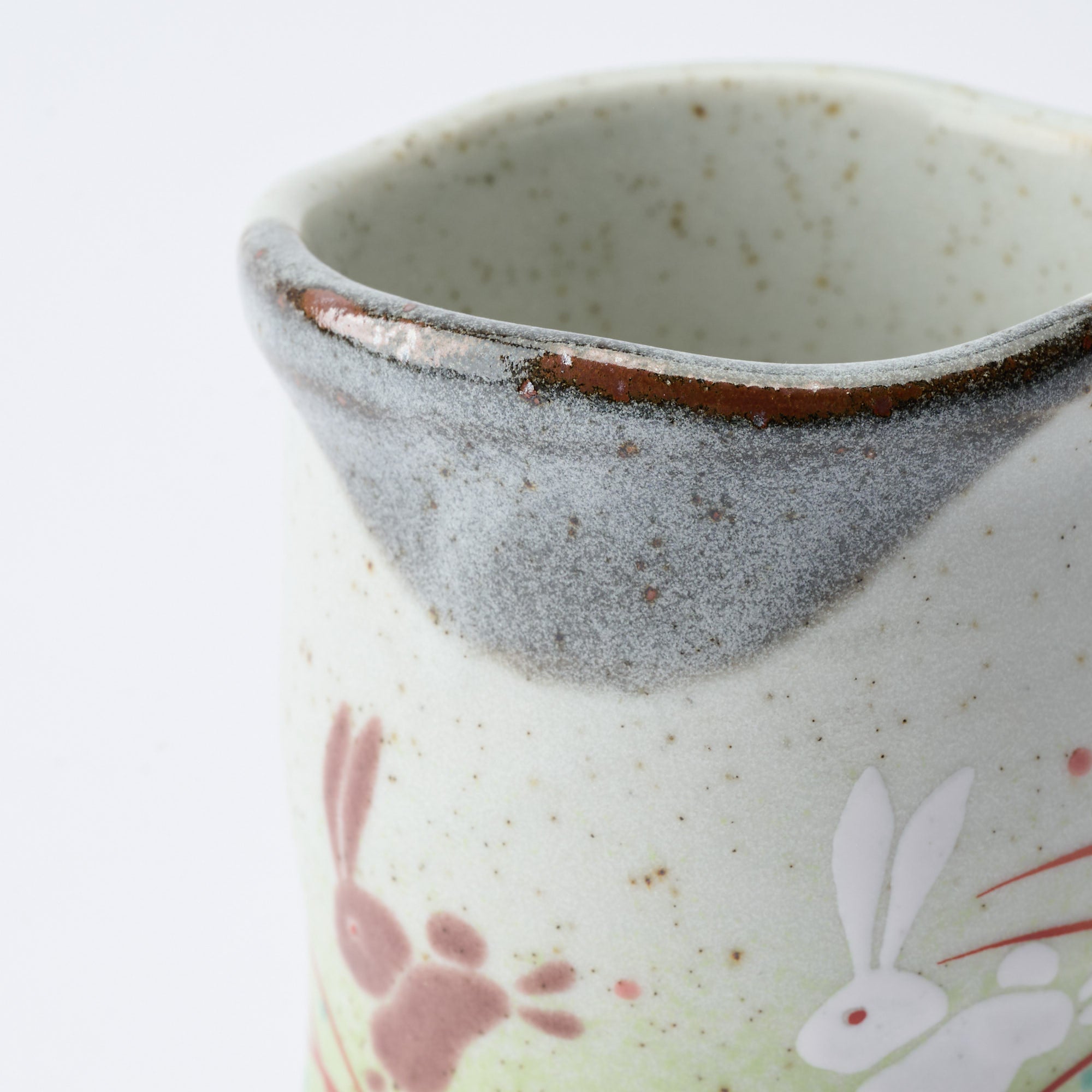Leaping Rabbit Yunomi Japanese Teacup - JAPAN KUTANI SHOP