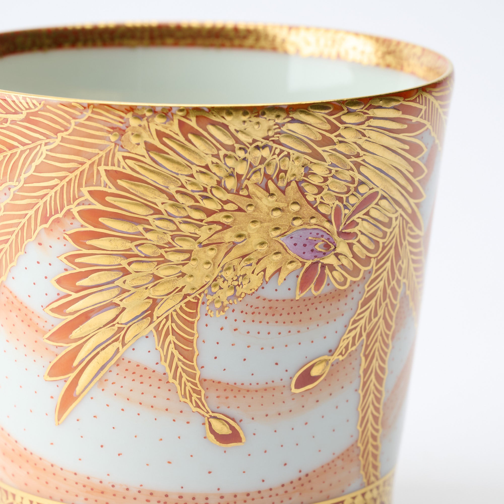 Kinrande Dragon & Phoenix Cup Pair - JAPAN KUTANI SHOP