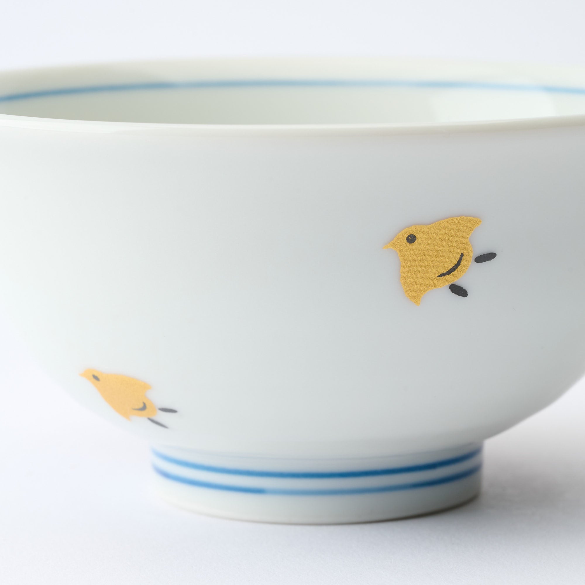 Waves and Birds Japanese Rice Bowl Pair - JAPAN KUTANI SHOP
