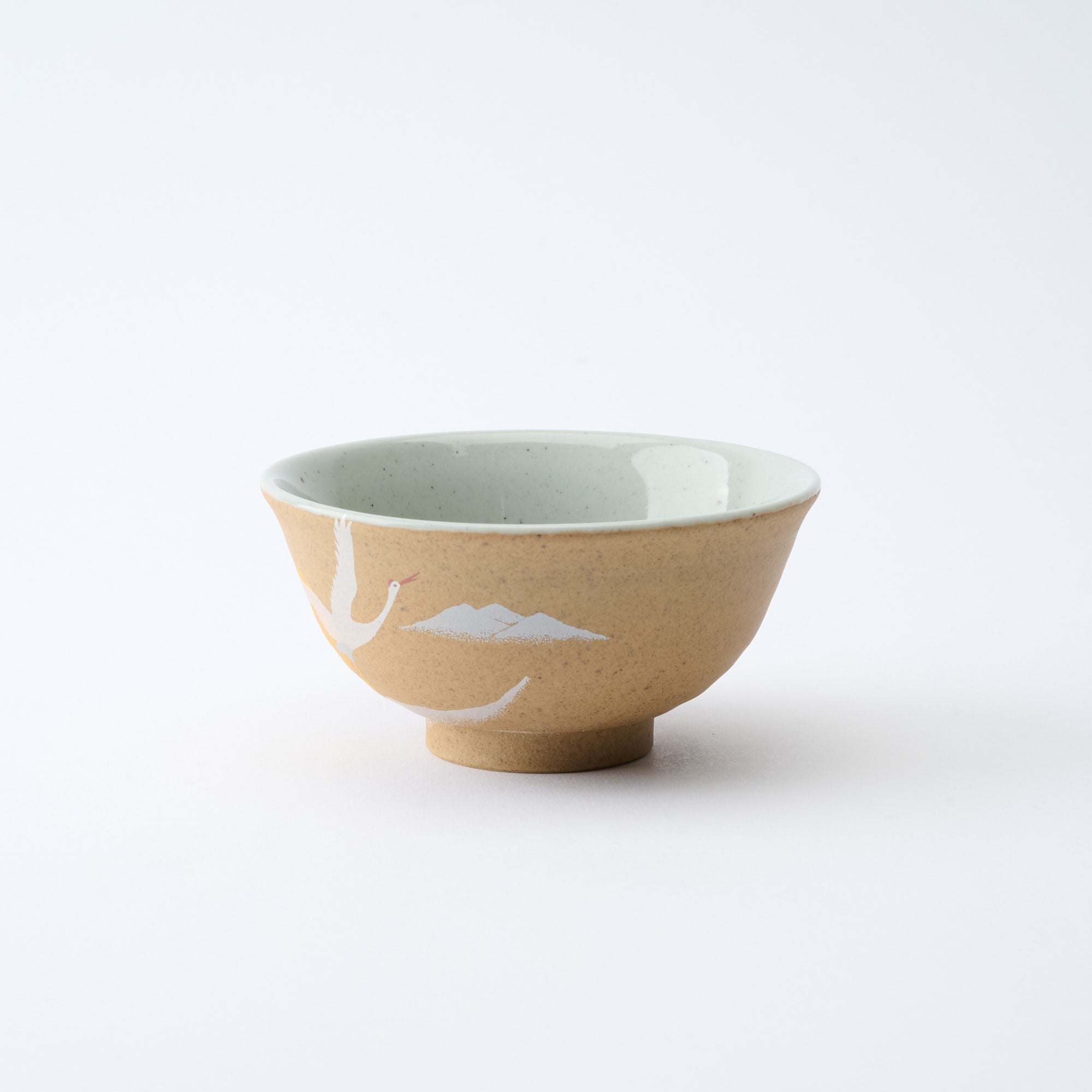 Golden and Silver Cranes Rice Bowl and Japanese Yunomi Teacup Pair Set - JAPAN KUTANI SHOP