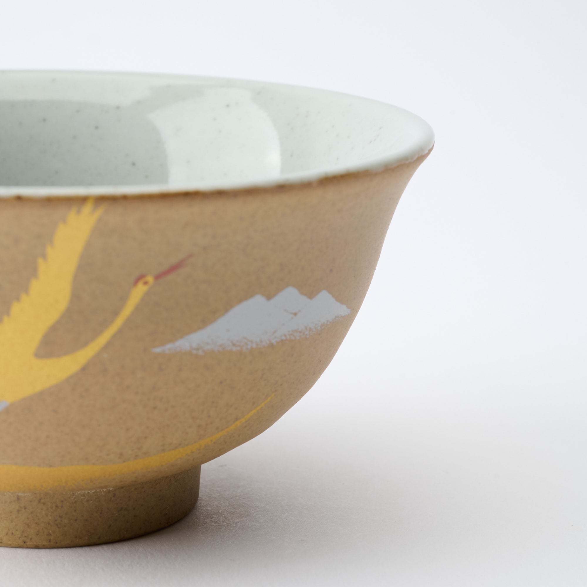 Golden and Silver Cranes Rice Bowl and Japanese Yunomi Teacup Pair Set - JAPAN KUTANI SHOP