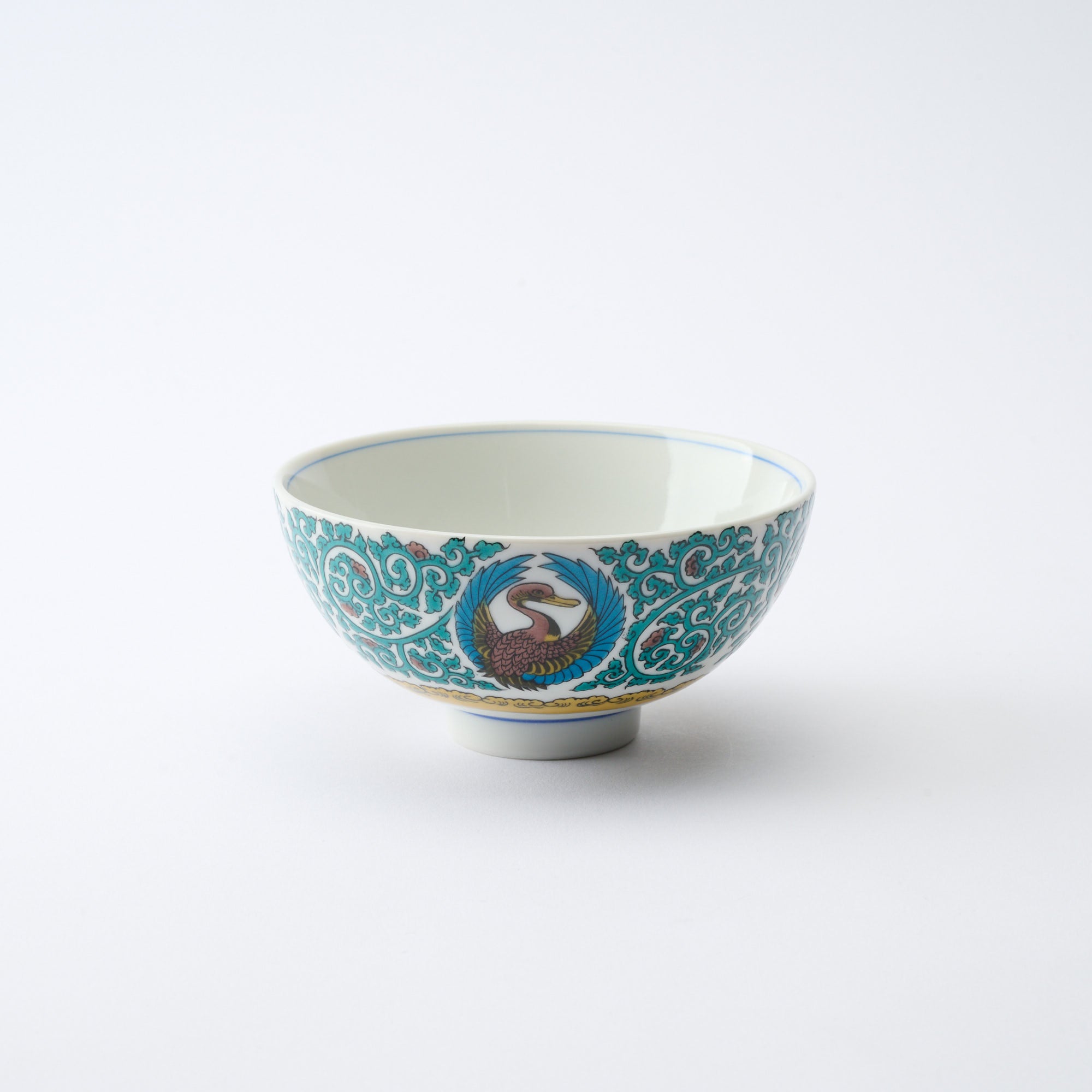 Arabesque and Crane Japanese Rice Bowl - JAPAN KUTANI SHOP