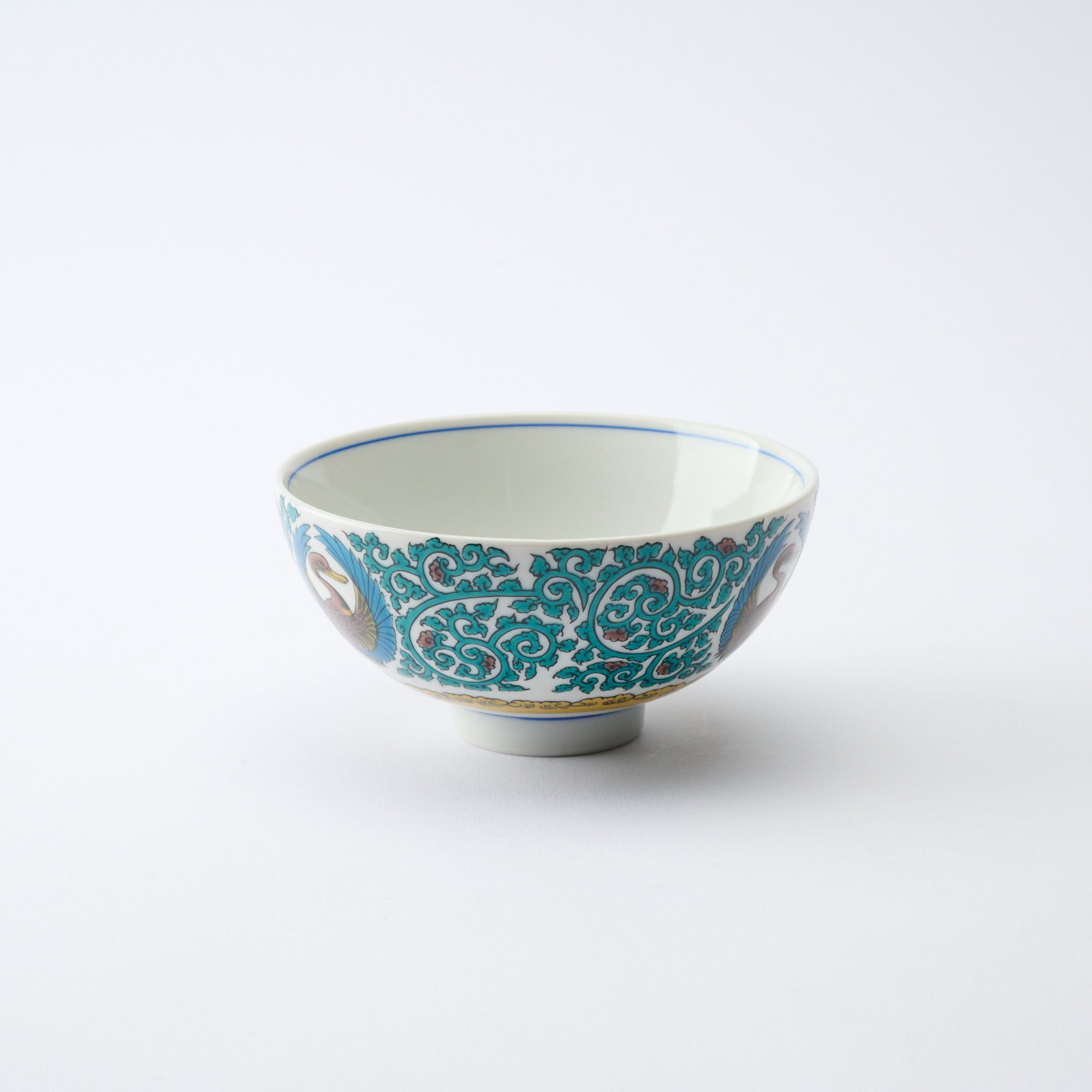 Arabesque and Crane Japanese Rice Bowl - JAPAN KUTANI SHOP