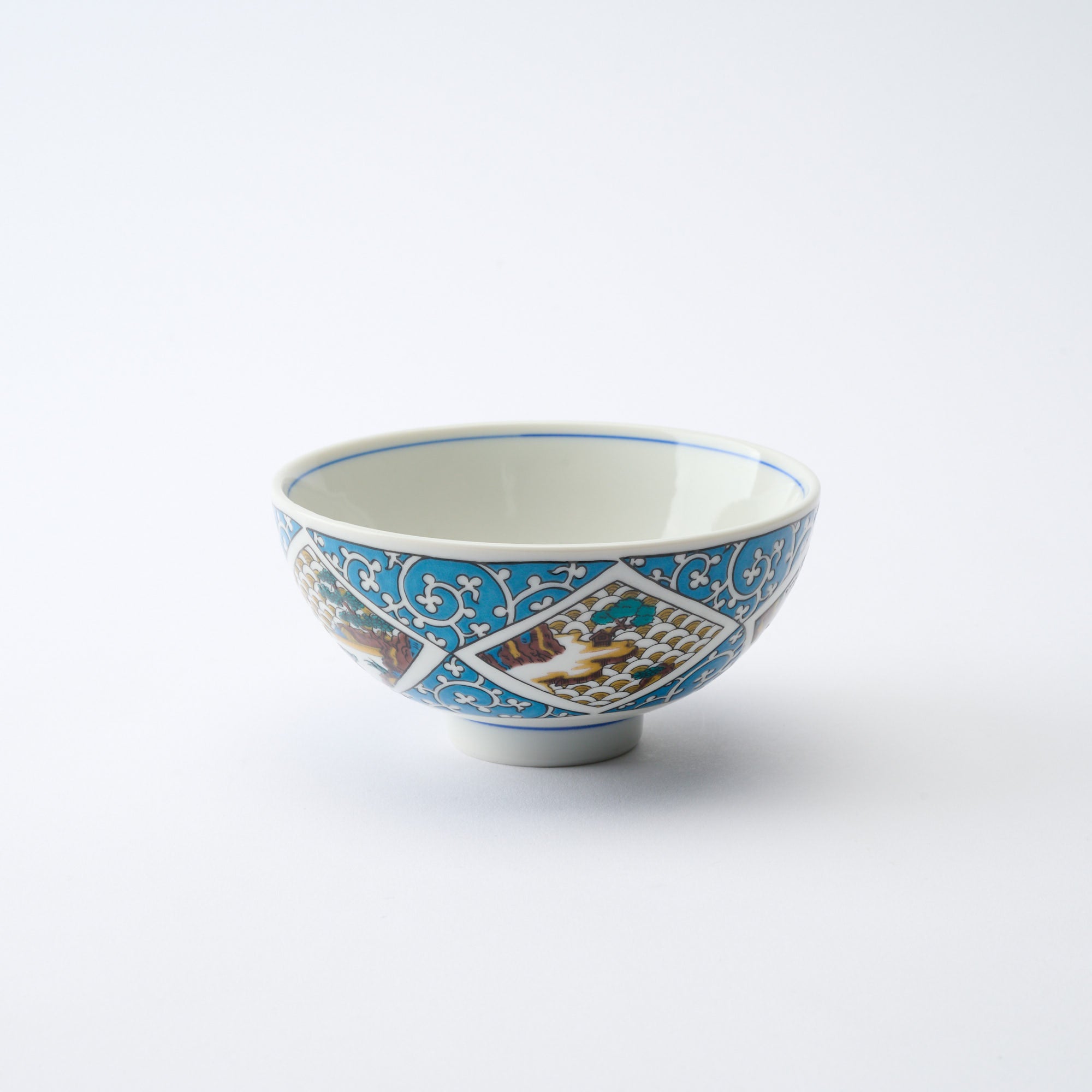 Arabesque and Sansui Japanese Rice Bowl - JAPAN KUTANI SHOP