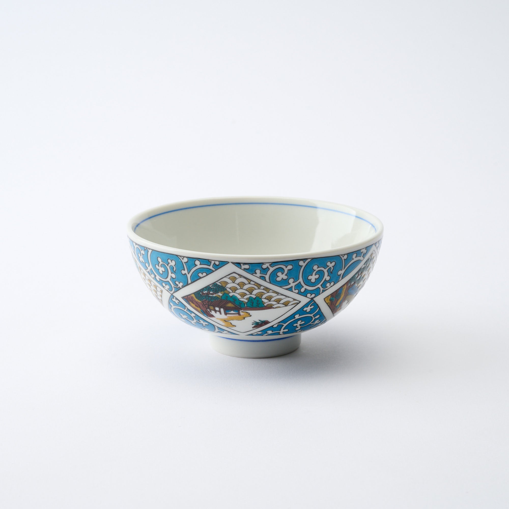 Arabesque and Sansui Japanese Rice Bowl - JAPAN KUTANI SHOP