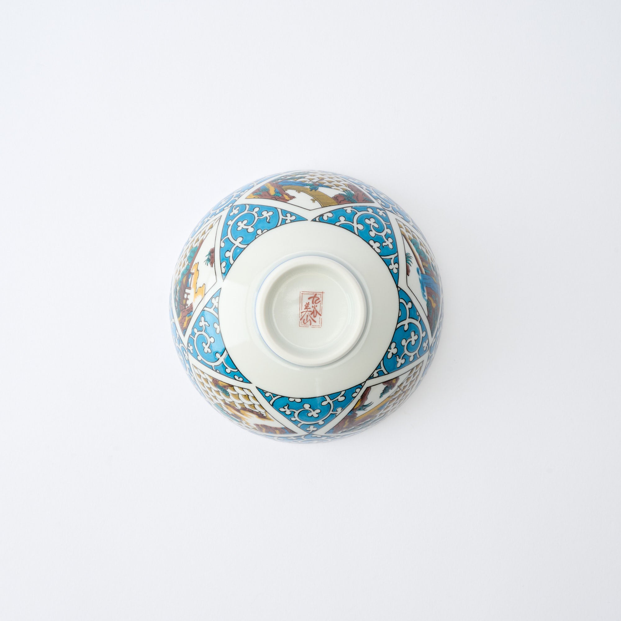 Arabesque and Sansui Japanese Rice Bowl - JAPAN KUTANI SHOP