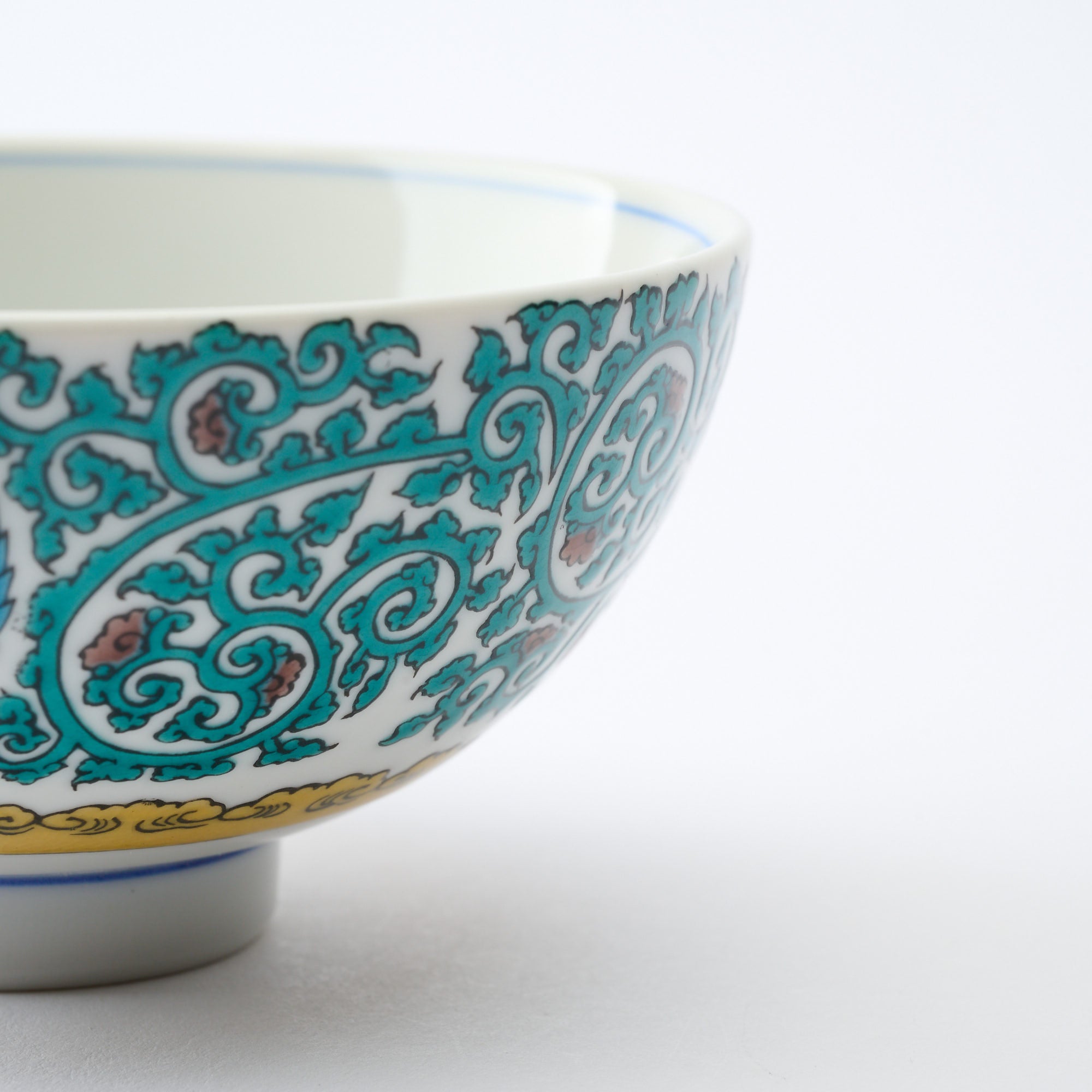 Arabesque and Crane Japanese Rice Bowl - JAPAN KUTANI SHOP